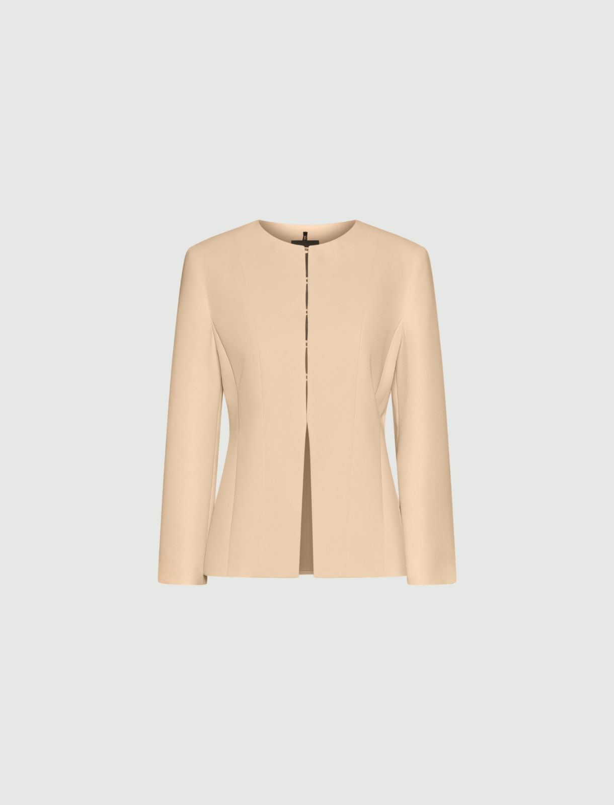 Veste à col rond en satin envers - CREME - Marella