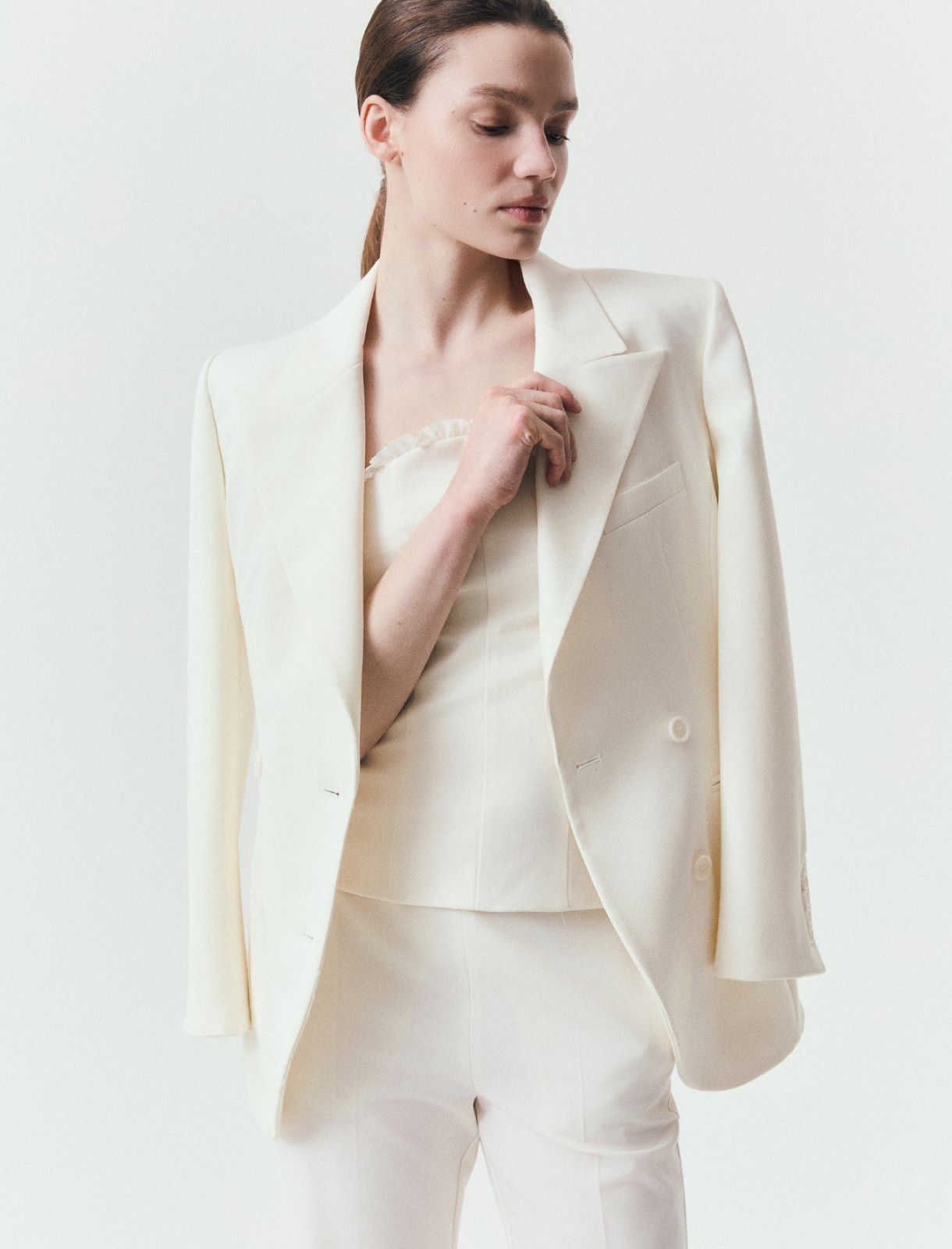 Mini-Ruffle Trim Blazer - IVORY - Marella - 4