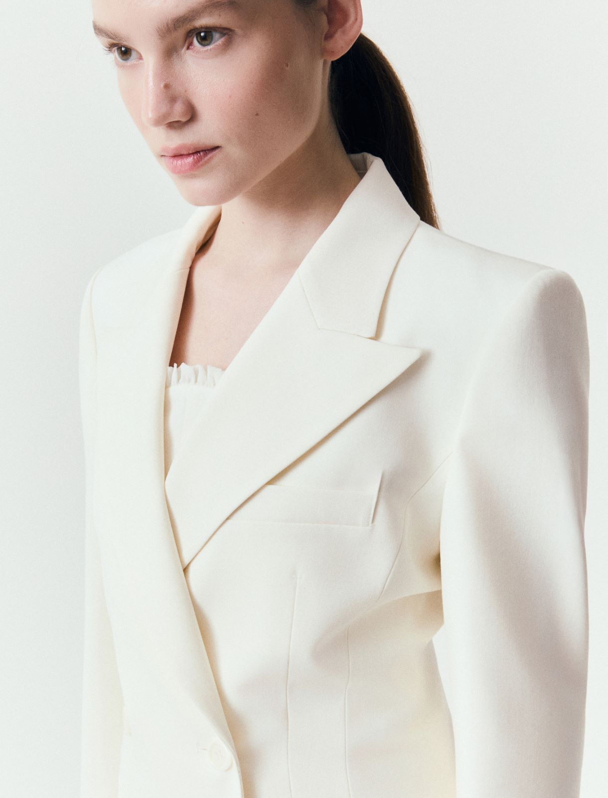 Mini-Ruffle Trim Blazer - IVORY - Marella - 5