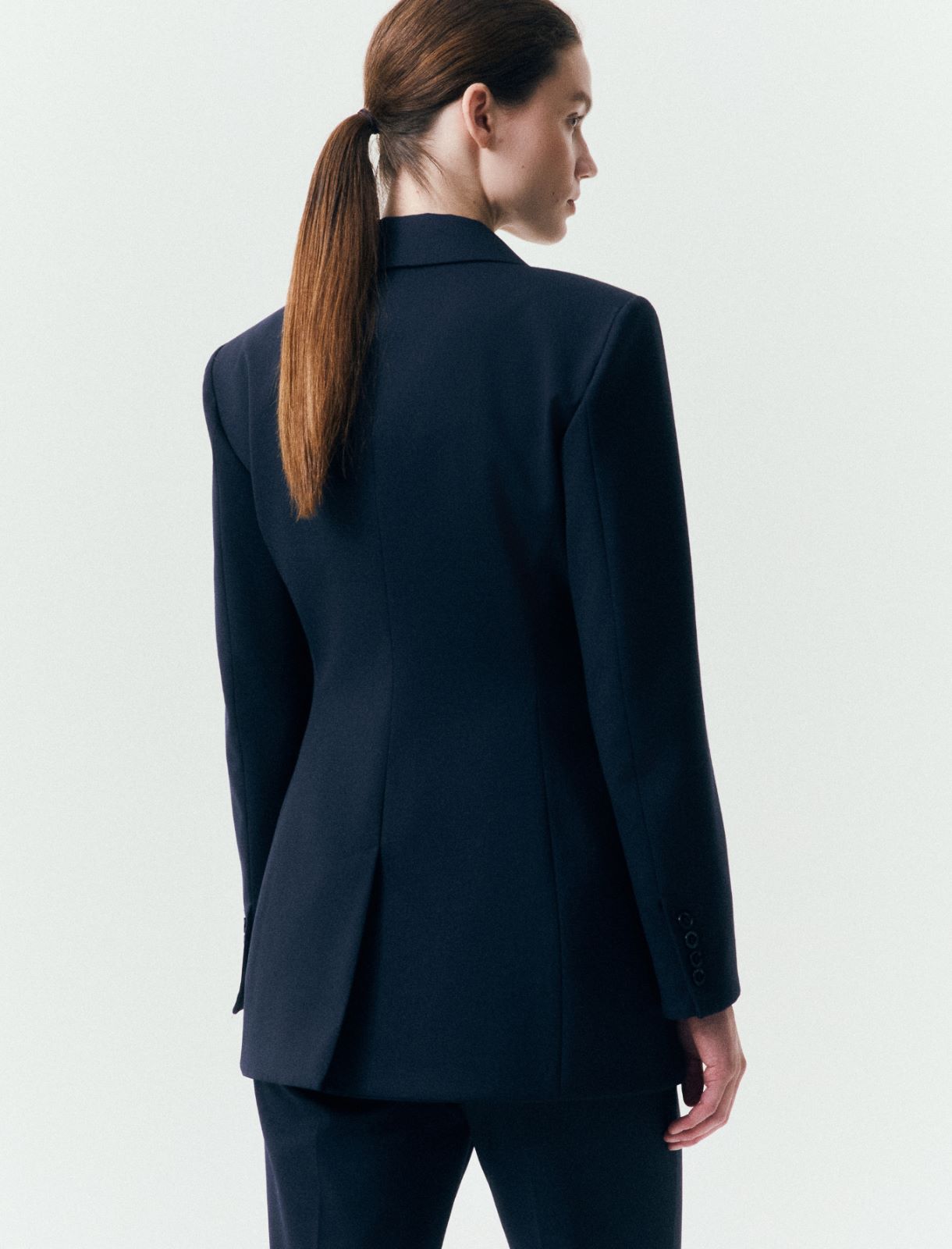 Mini-Ruffle Trim Blazer - NAVY - Marella - 3
