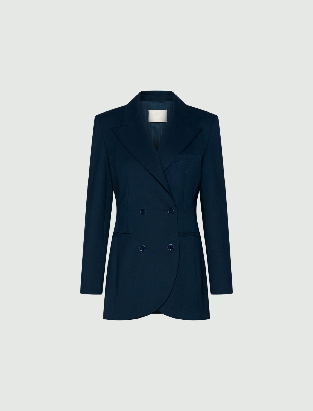Mini-Ruffle Trim Blazer - NAVY - Marella