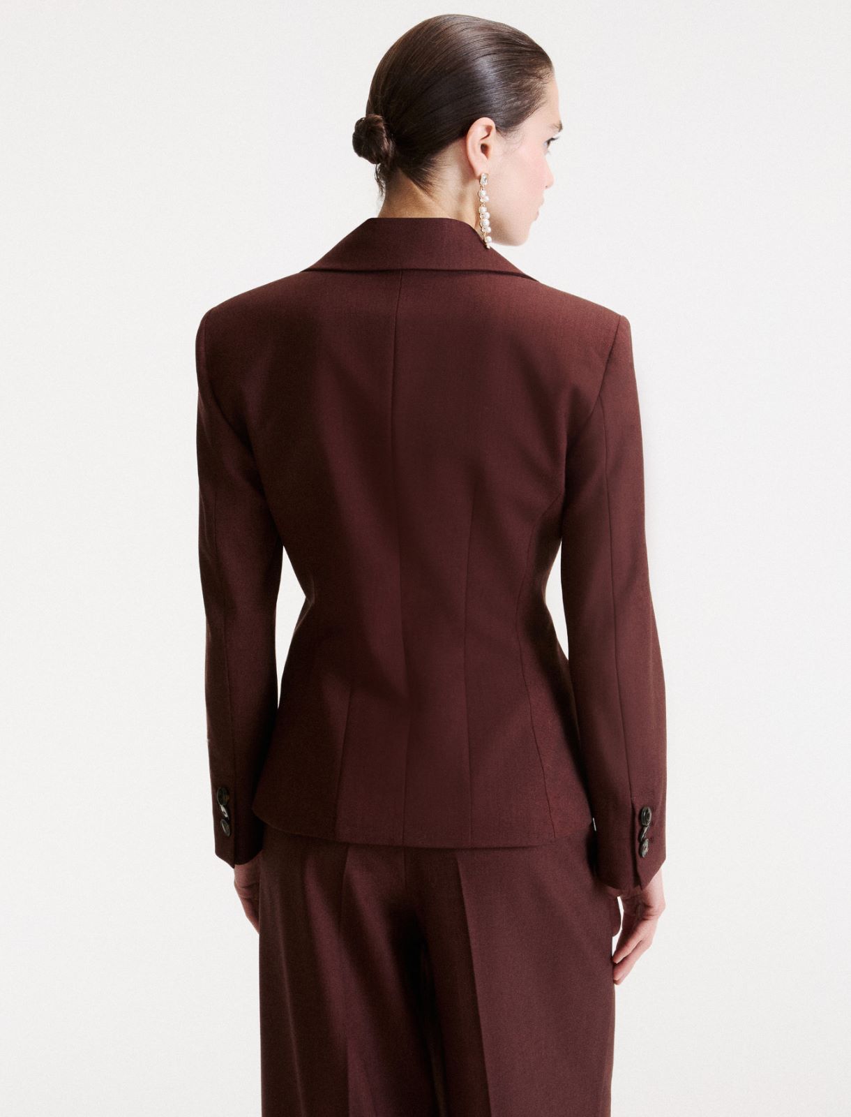 Stretch twill jacket - BROWN - Marella - 3