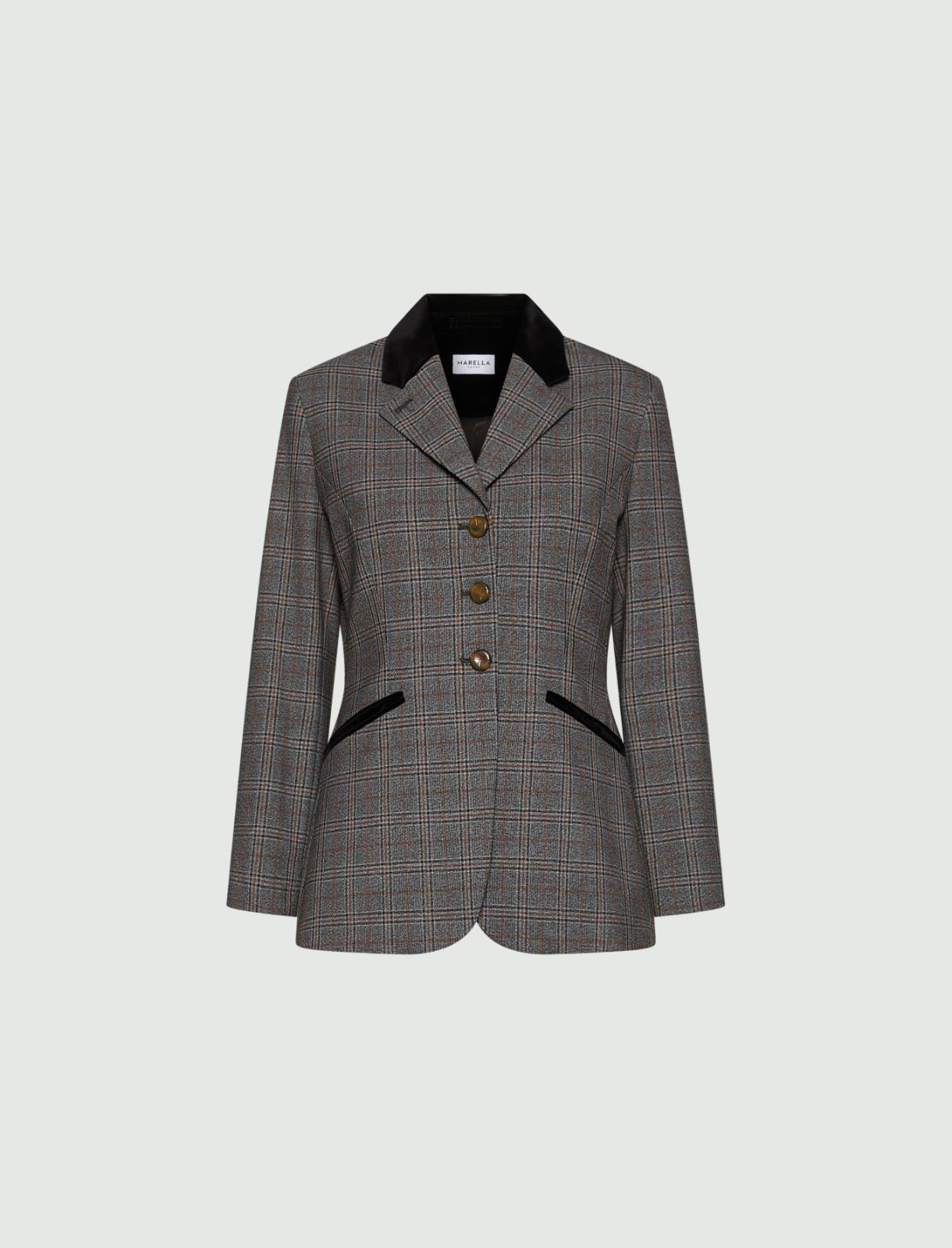 Slim-fit stretch twill blazer - GREY - Marella