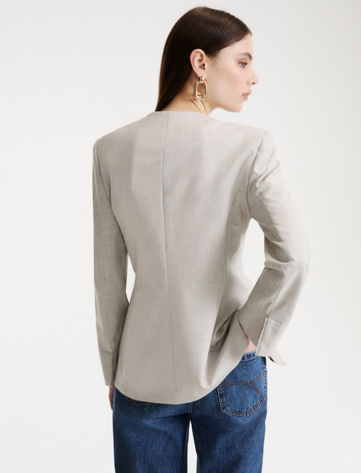 Knotted blazer - LIGHT GREY - Marella - 3