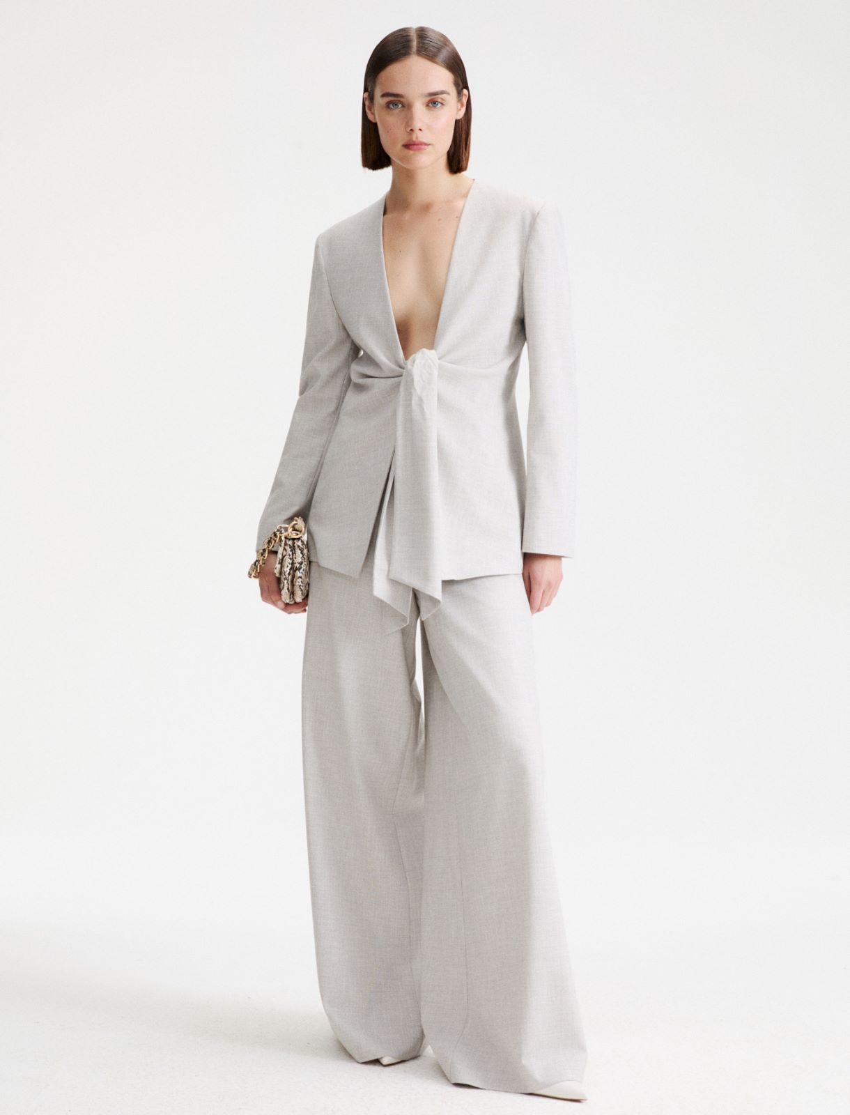Knotted blazer - LIGHT GREY - Marella - 6