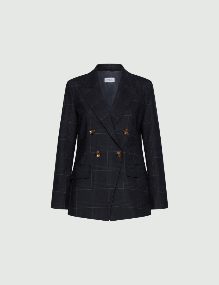 Blazer à double boutonnage en mélange de laine stretch - Marella