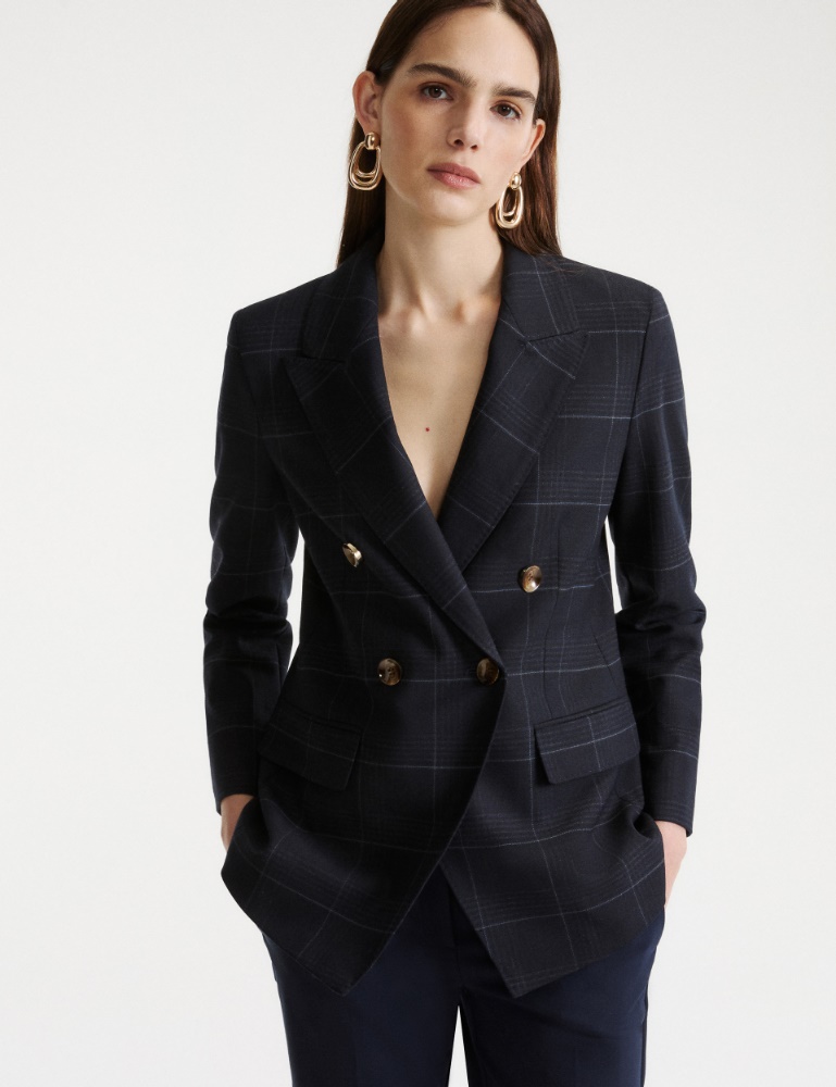 Blazer à double boutonnage en mélange de laine stretch - Marella