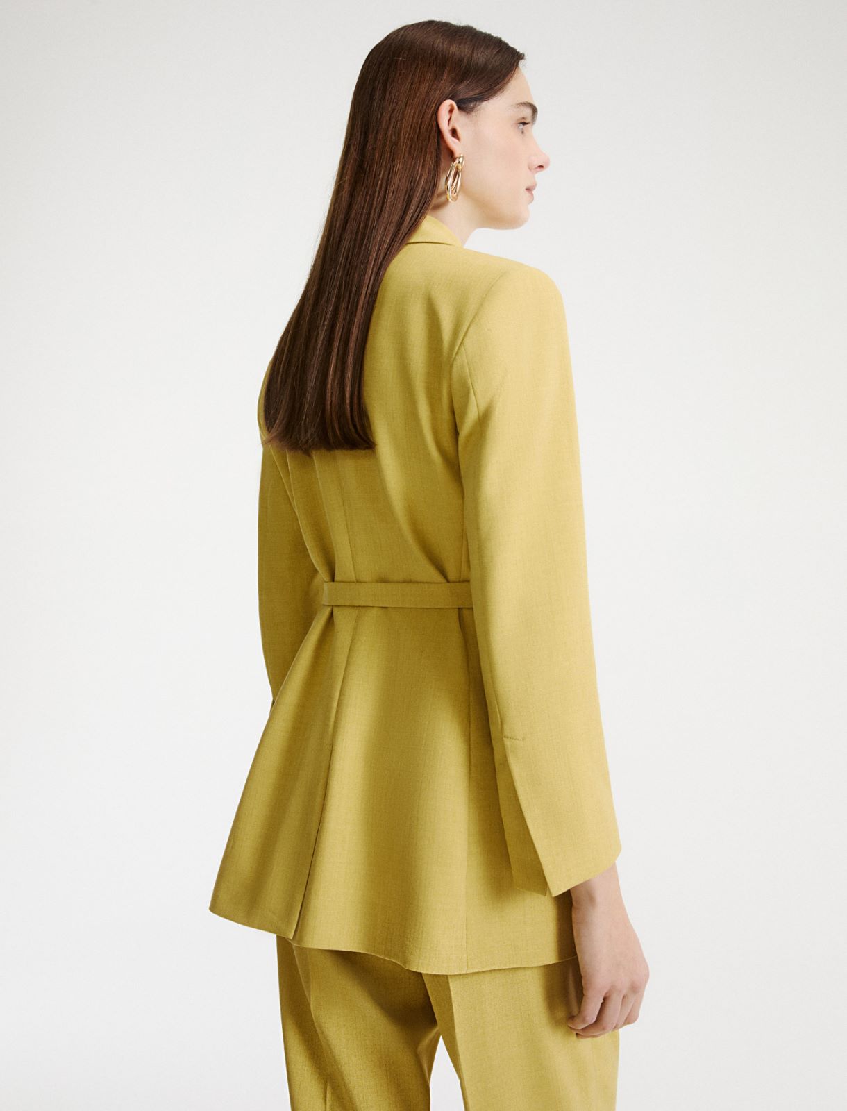 Doppelreihiger Blazer mit Gürtel - OLIV - Marella - 3