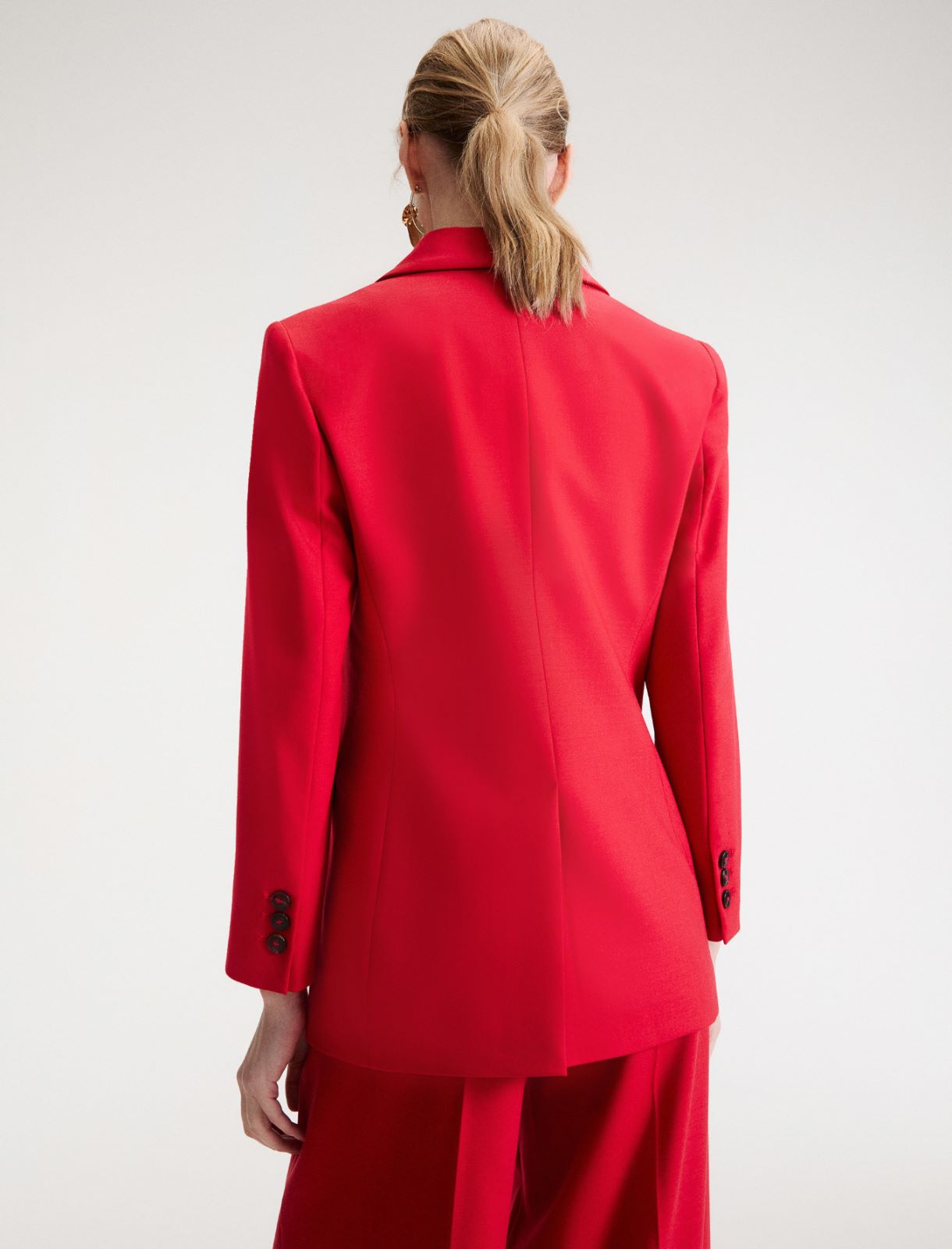 Giacca monopetto in twill stretch - ROSSO - Marella - 3