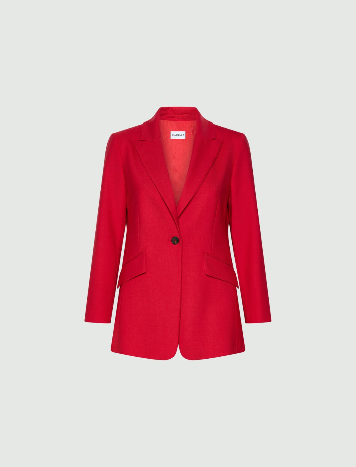 Giacca monopetto in twill stretch - ROSSO - Marella