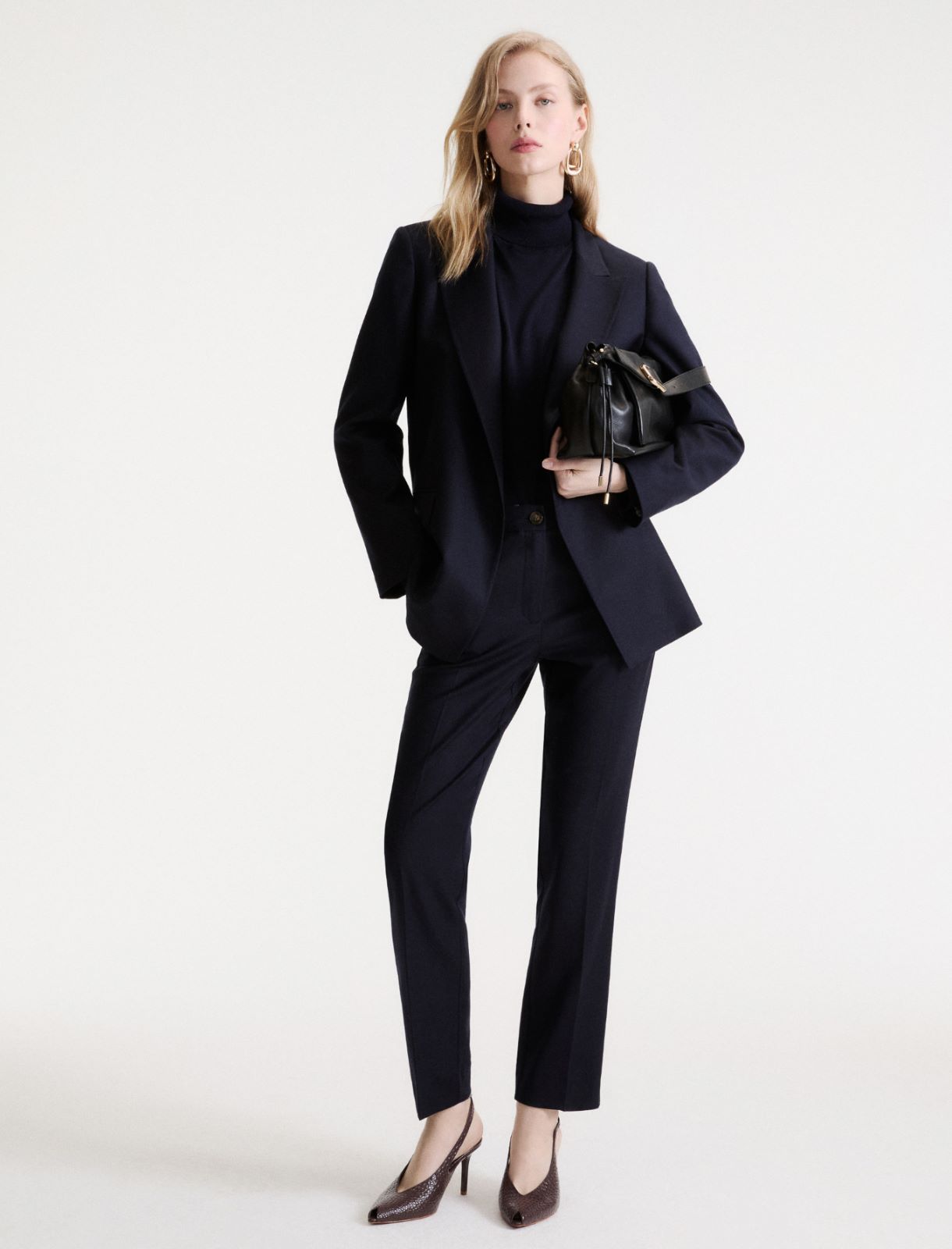 Blazer dritto in flanella stretch - BLU - Marella - 2