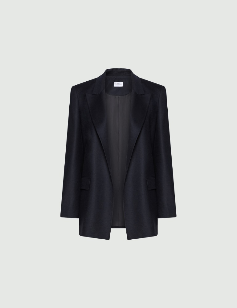Straight-fit stretch flannel blazer - Marella