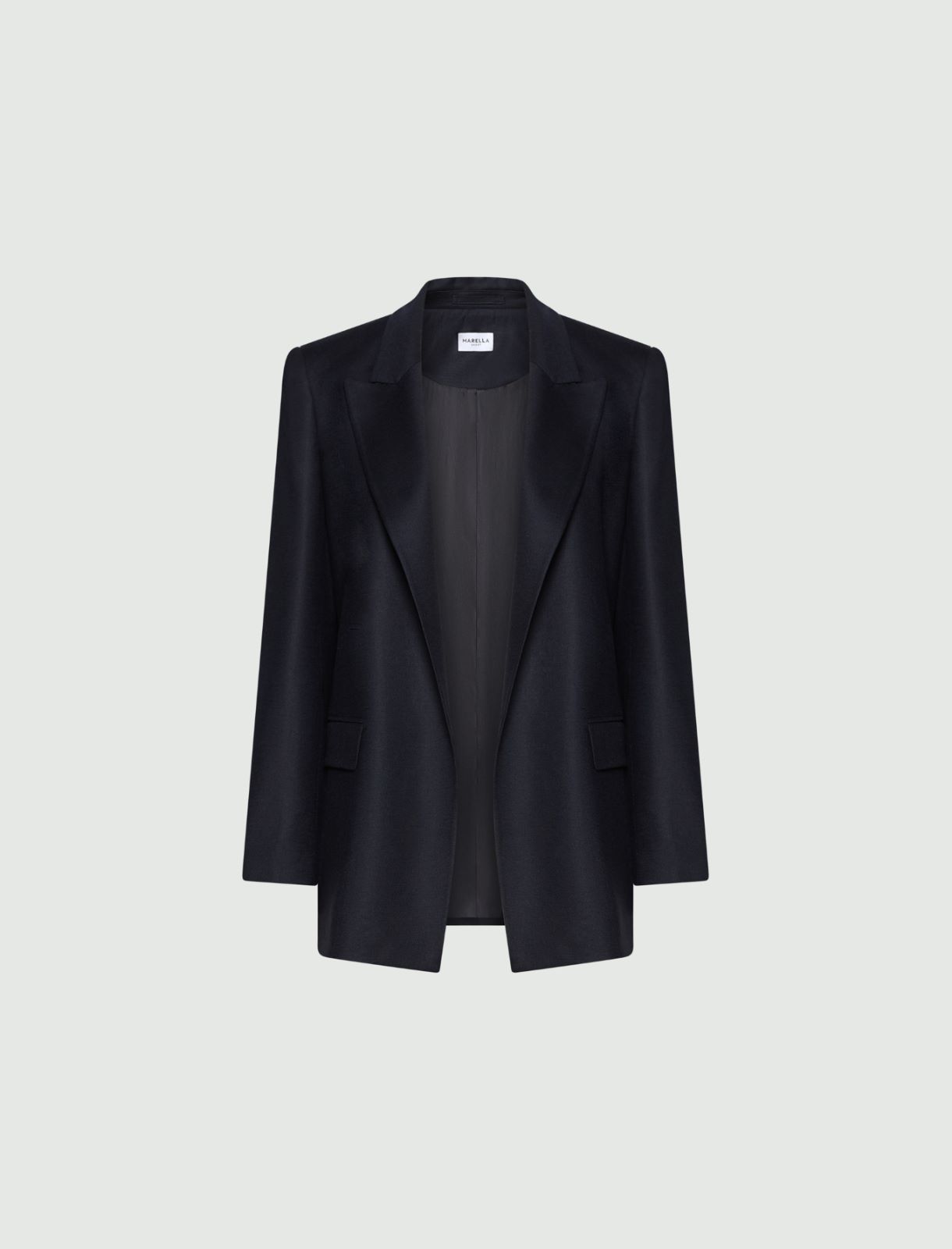 Blazer dritto in flanella stretch - BLU - Marella