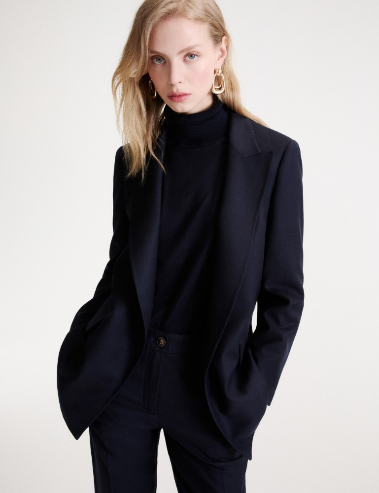 Straight-fit stretch flannel blazer - Marella