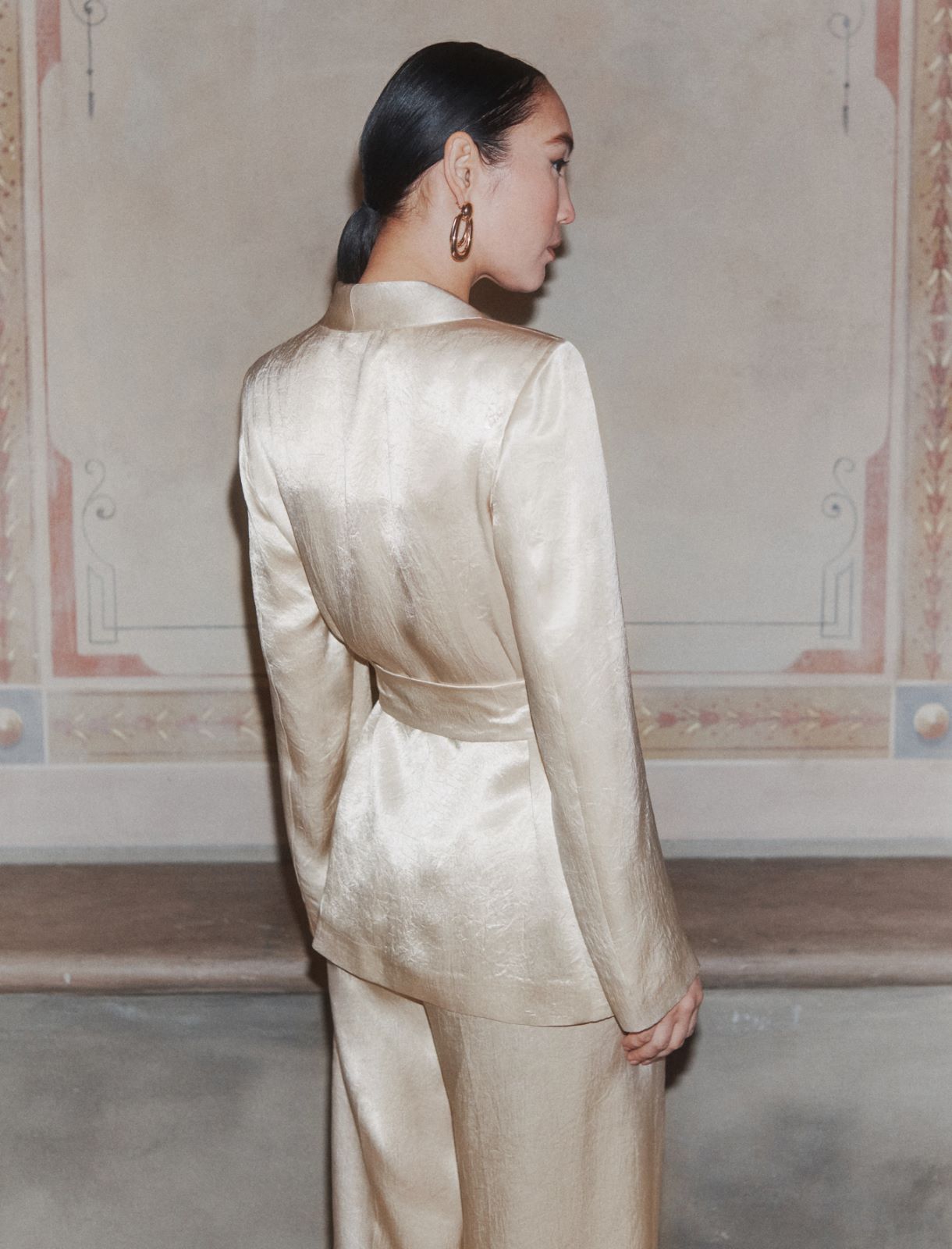 Blazer en satin léger - NATUREL - Marella - 3