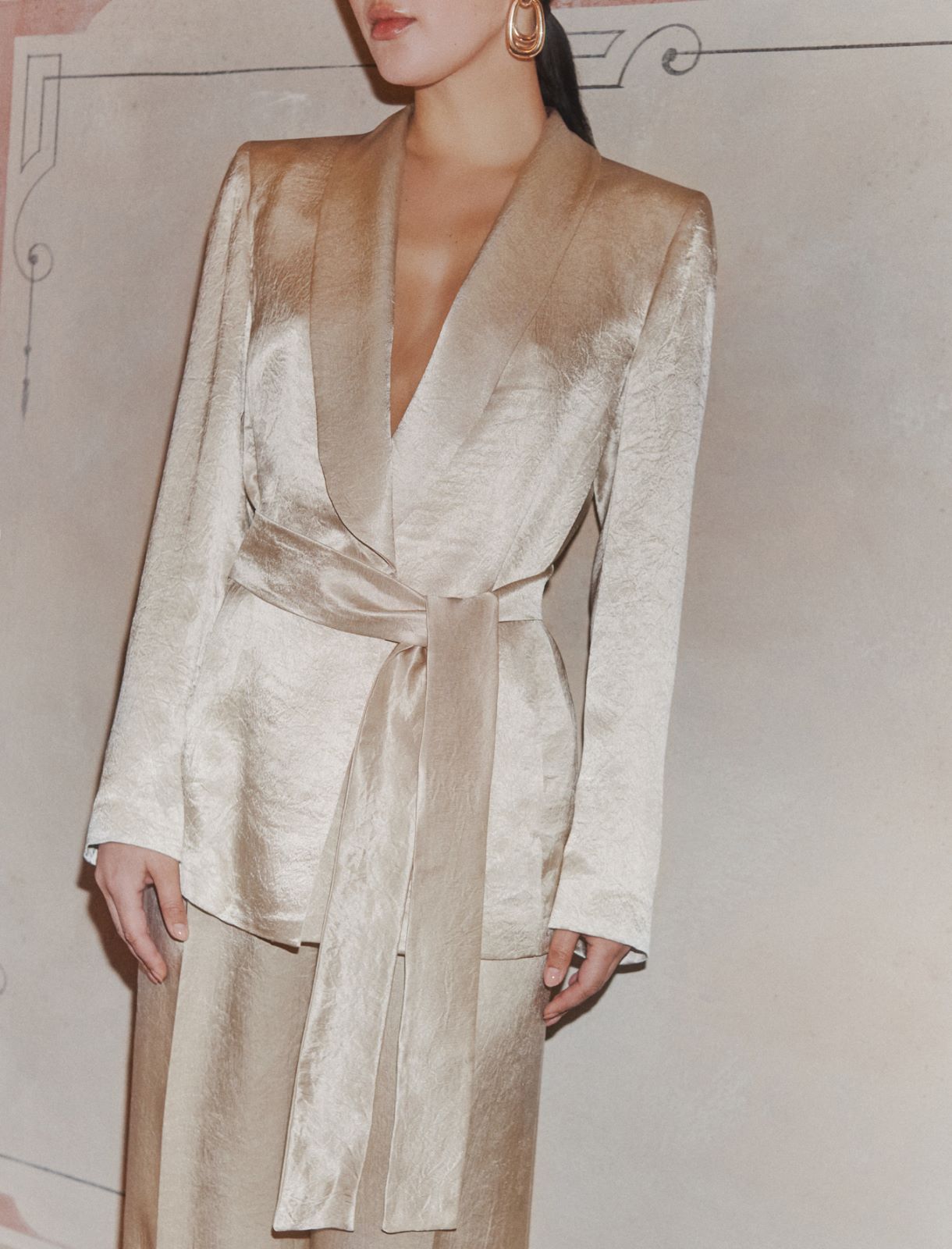 Blazer en satin léger - NATUREL - Marella - 5