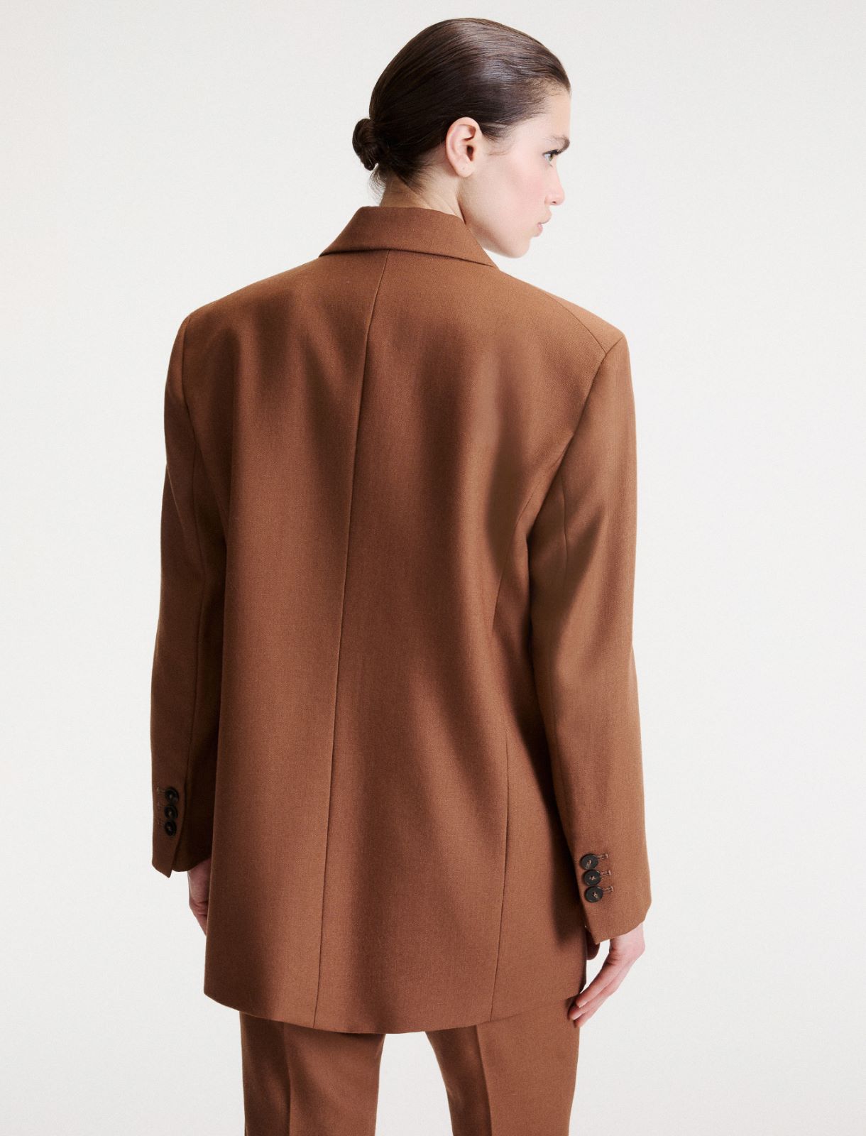 Oversized wool twill jacket - CARAMEL - Marella - 3