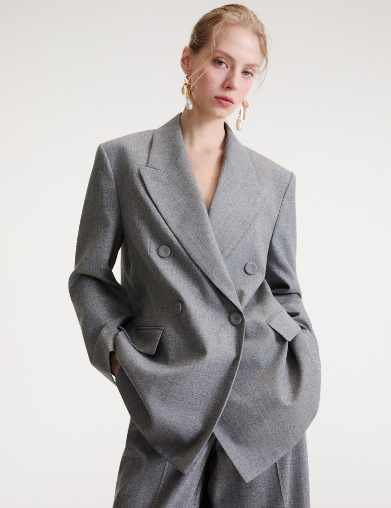 Wide-fit double-breasted jacket - Marella