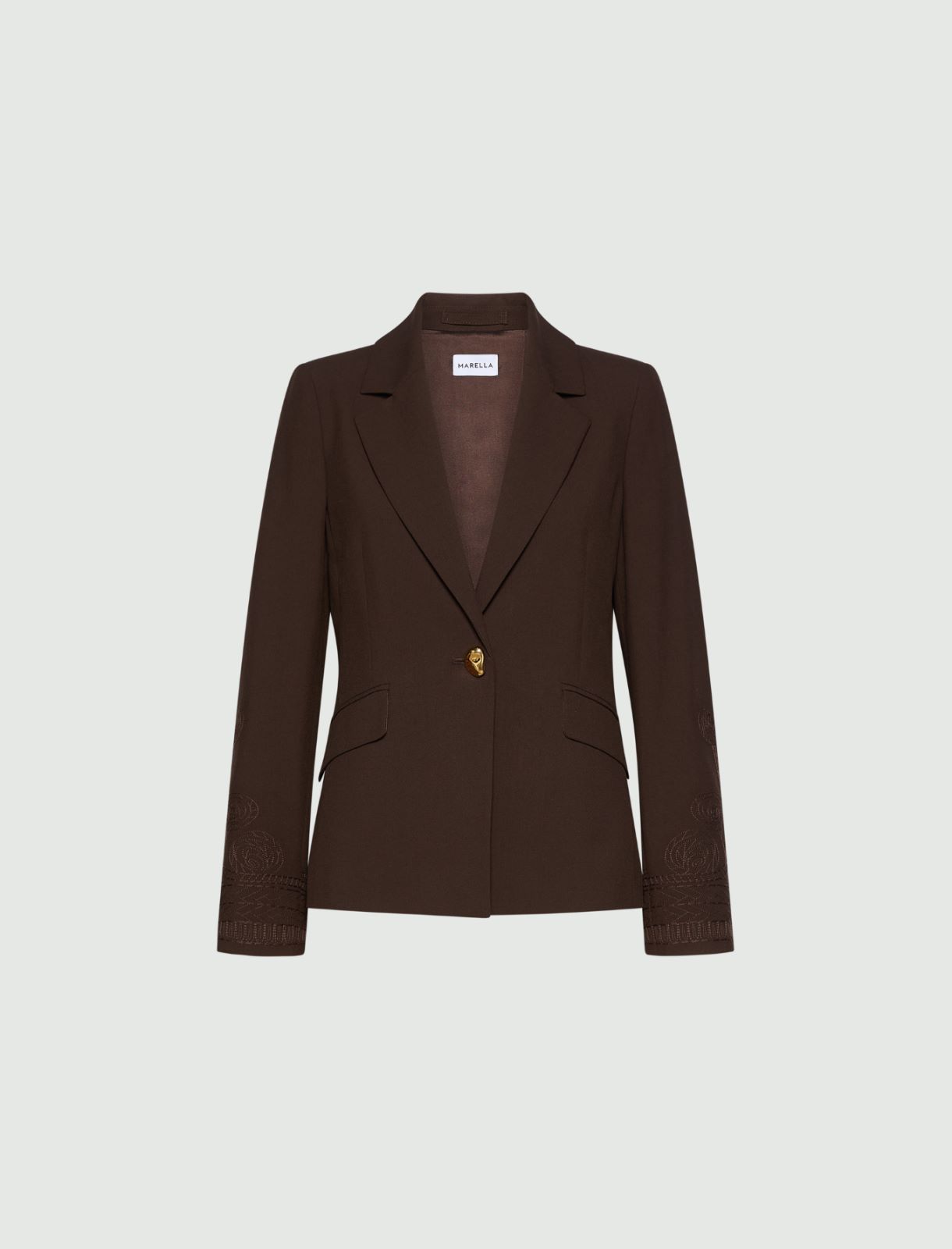 Embroidered blazer - BROWN - Marella