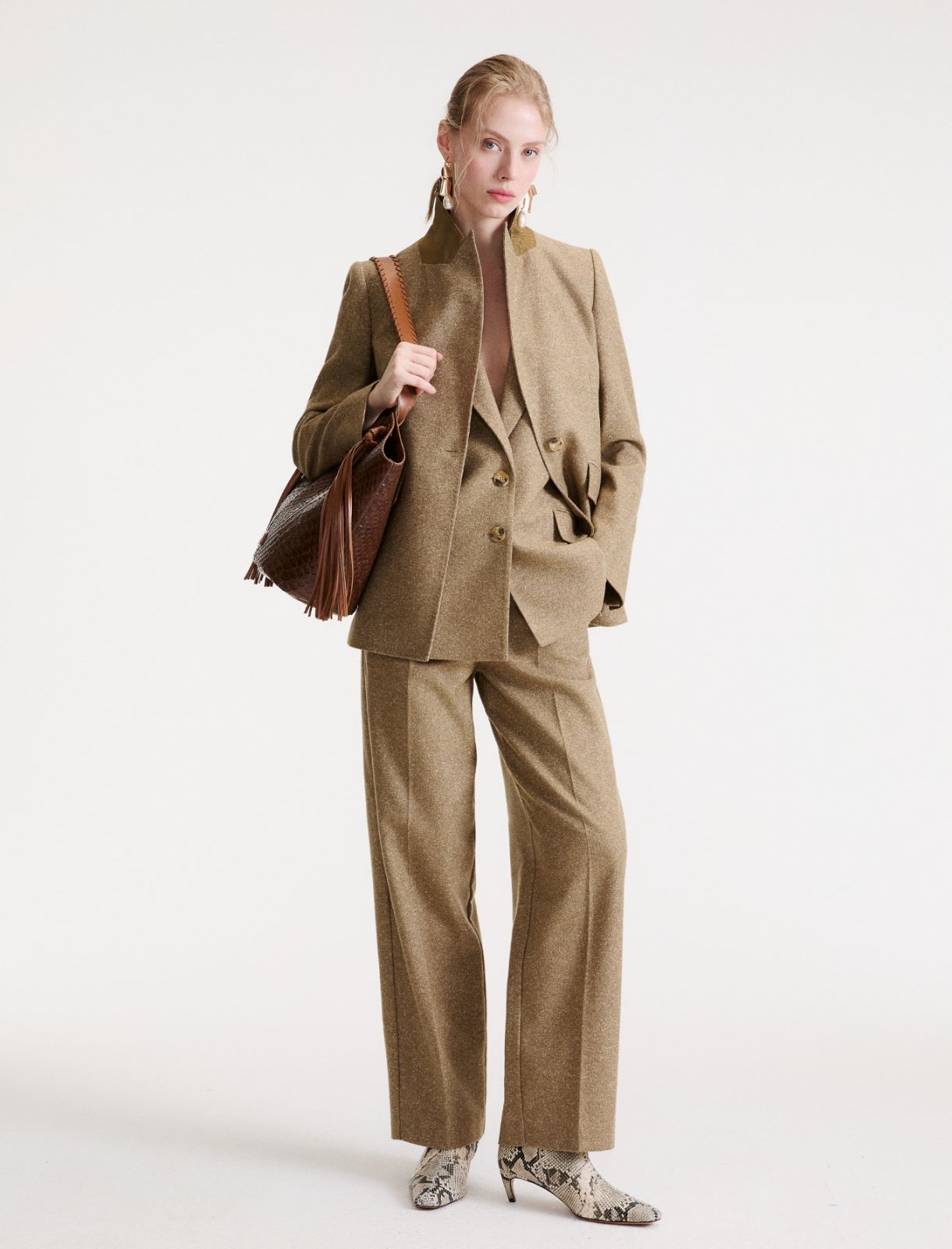 Tweed jacket with jacquard details - NATURAL - Marella - 2