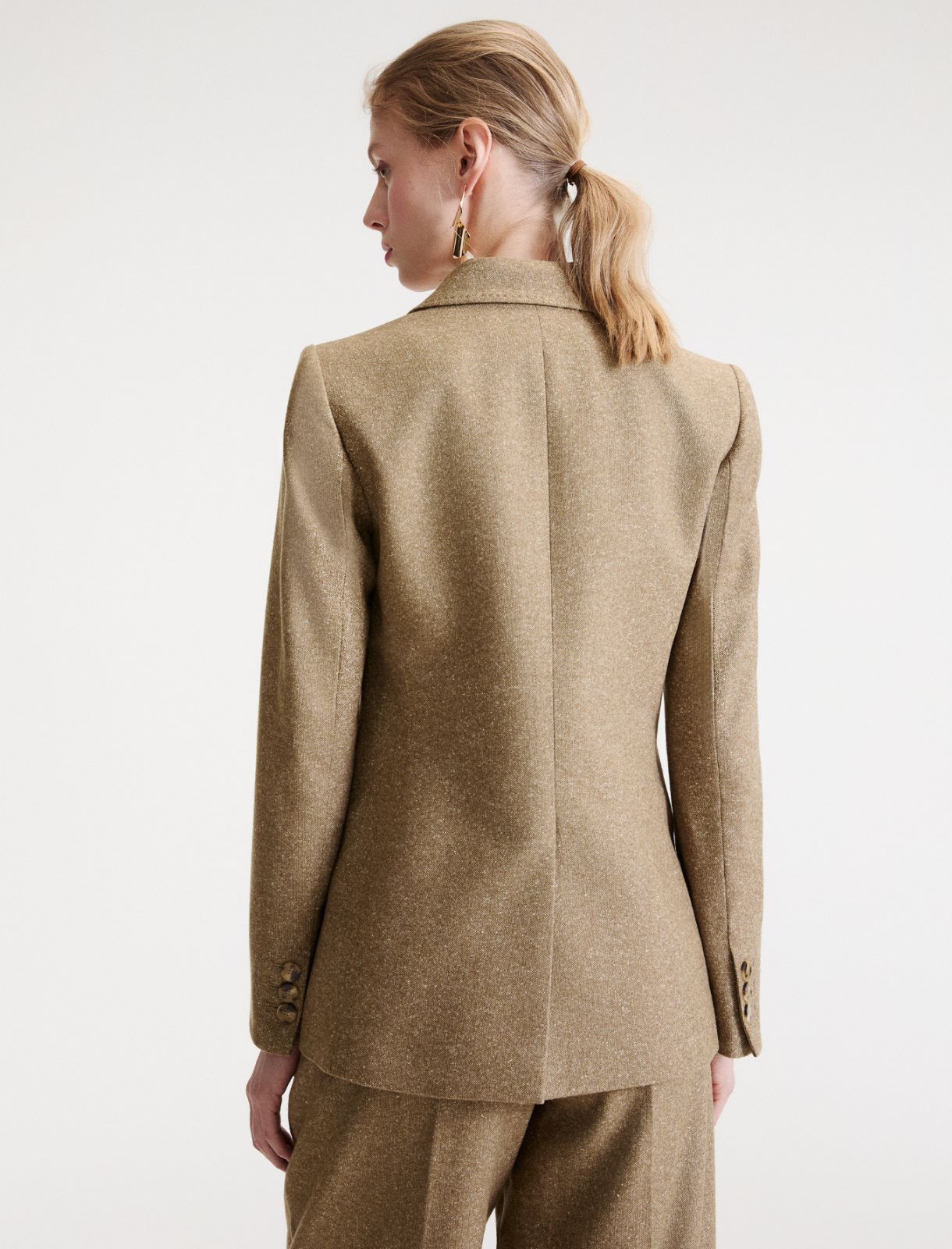 Tweed jacket with jacquard details - NATURAL - Marella - 3