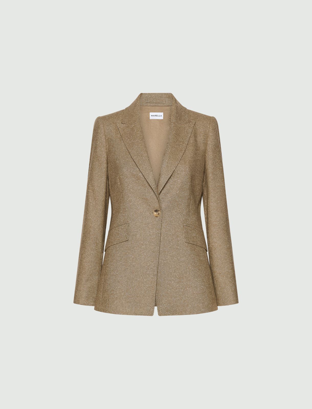Tweed jacket with jacquard details - NATURAL - Marella