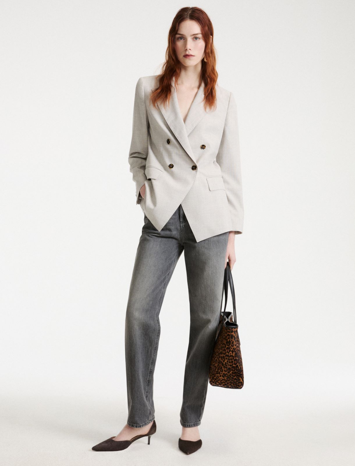 Double-breasted blazer - LIGHT GREY - Marella - 2