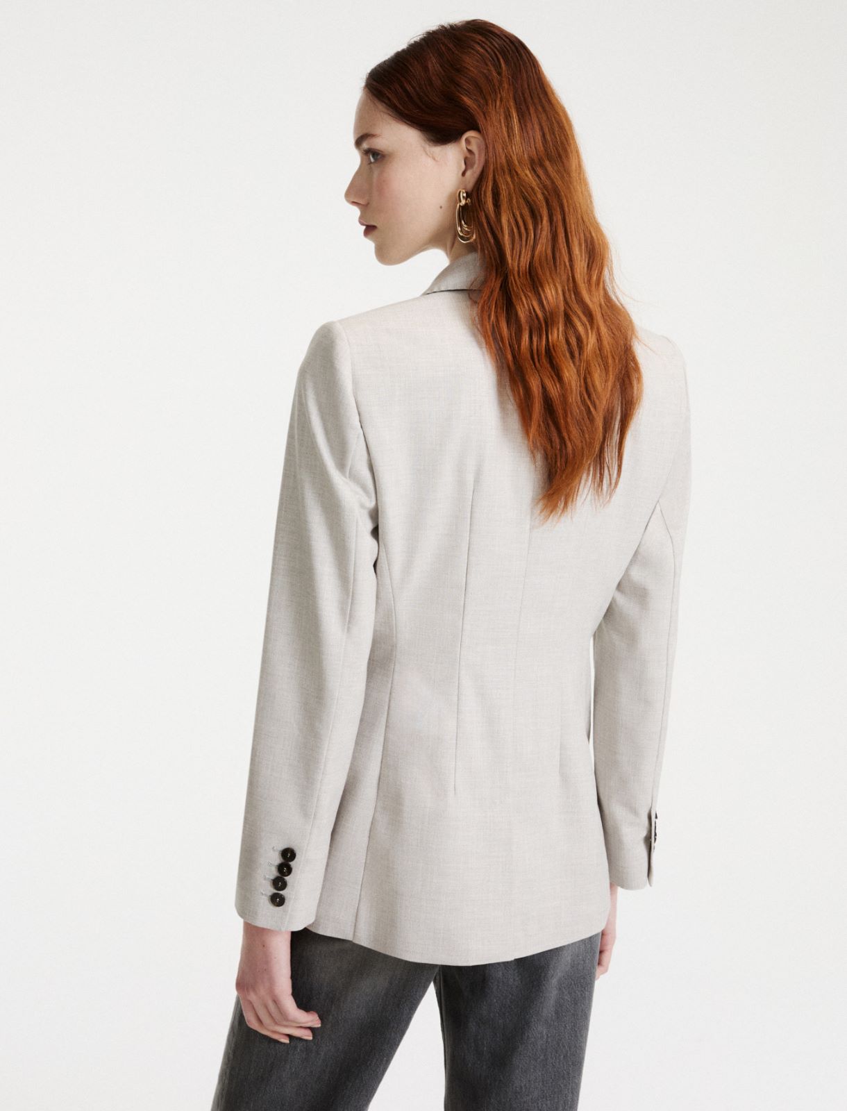 Double-breasted blazer - LIGHT GREY - Marella - 3