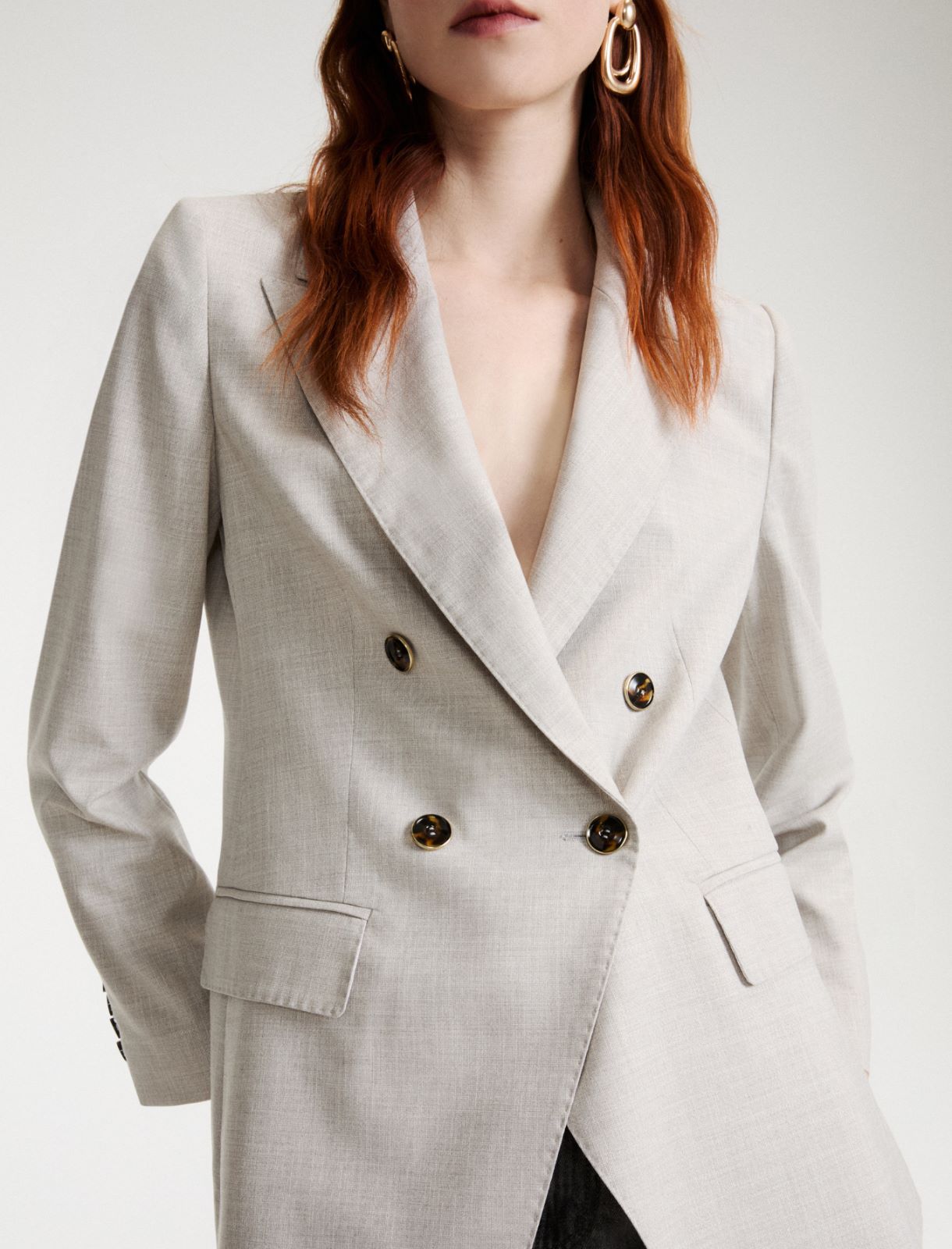 Double-breasted blazer - LIGHT GREY - Marella - 5