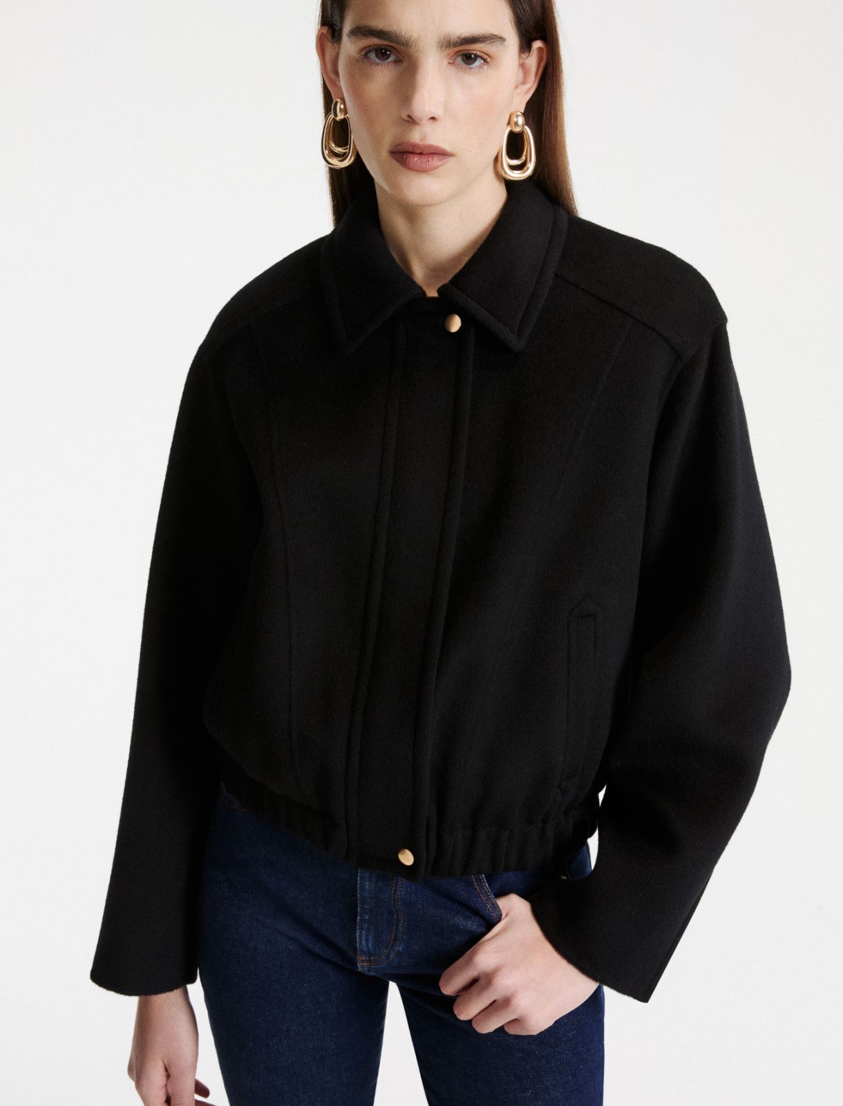 Blouson aus reiner Wolle - SCHWARZ - Marella - 4