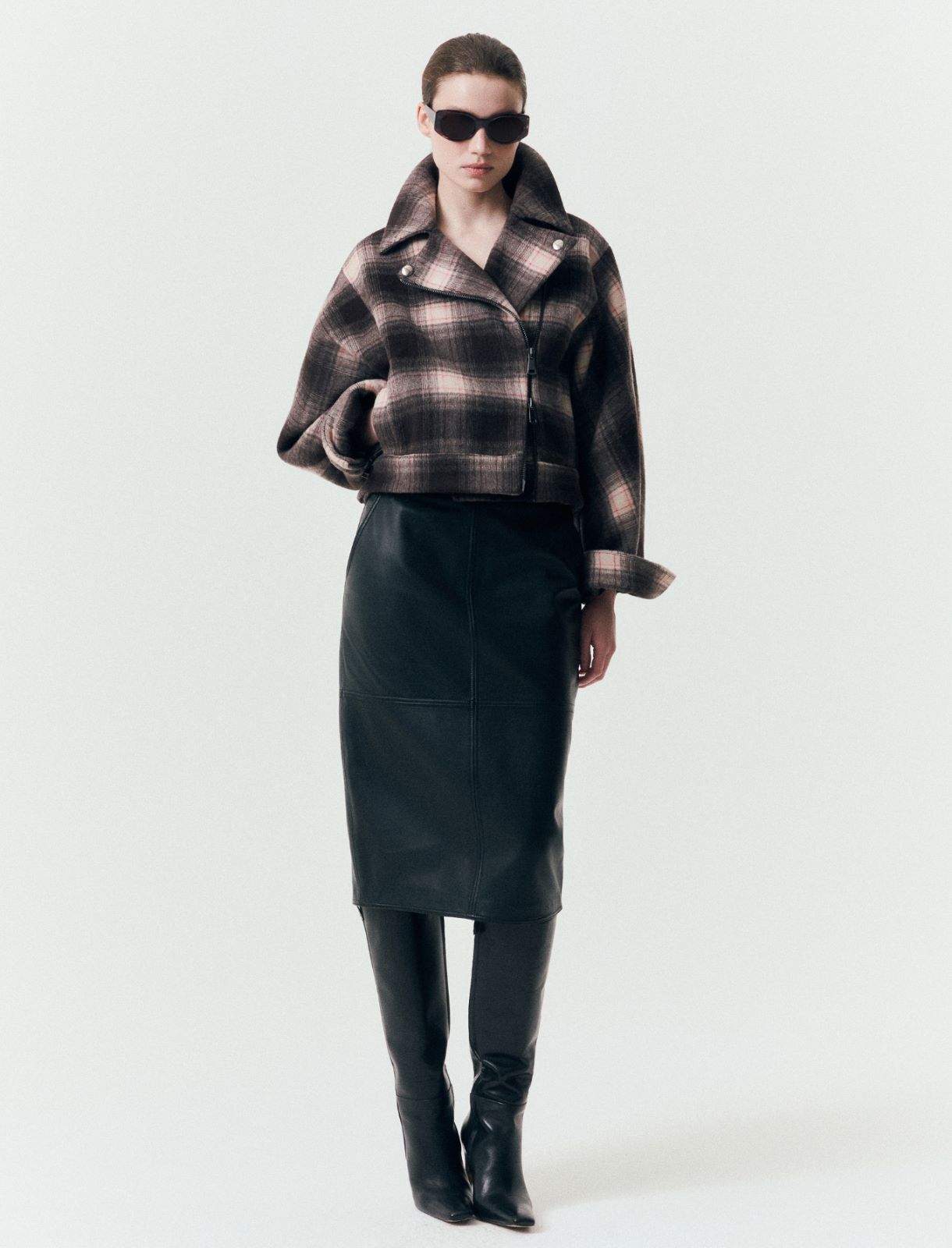 Wool biker jacket - CHOCOLATE - Marella - 2