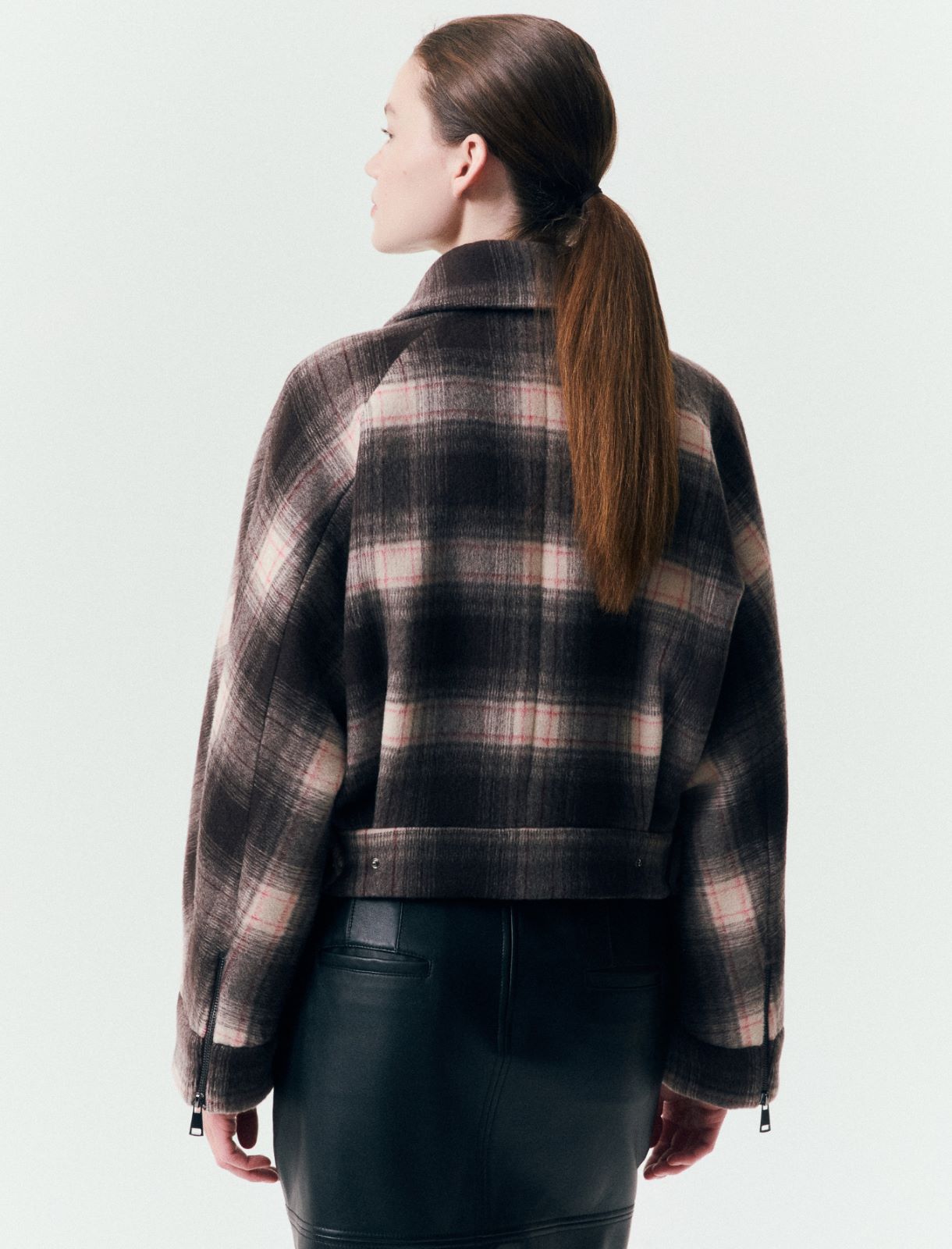 Wool biker jacket - CHOCOLATE - Marella - 3