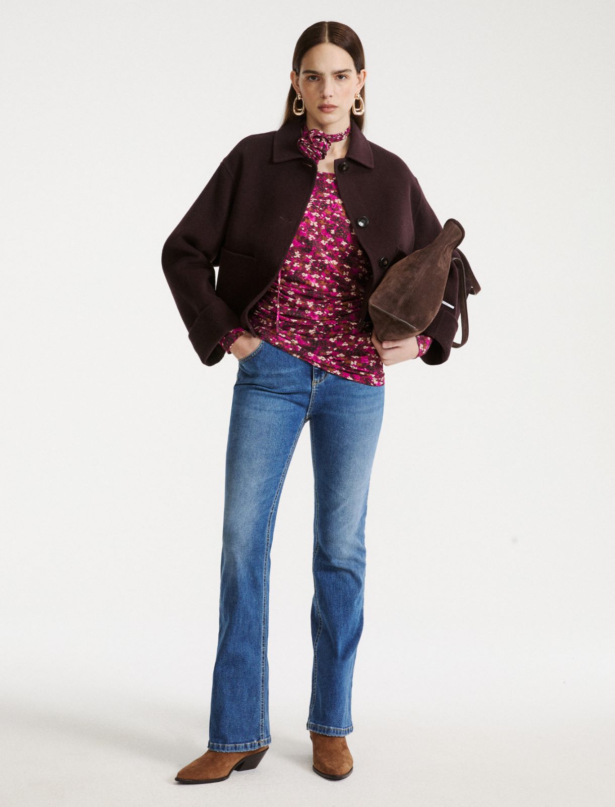 Double-sided wool and viscose jacket - BROWN - Marella - 2