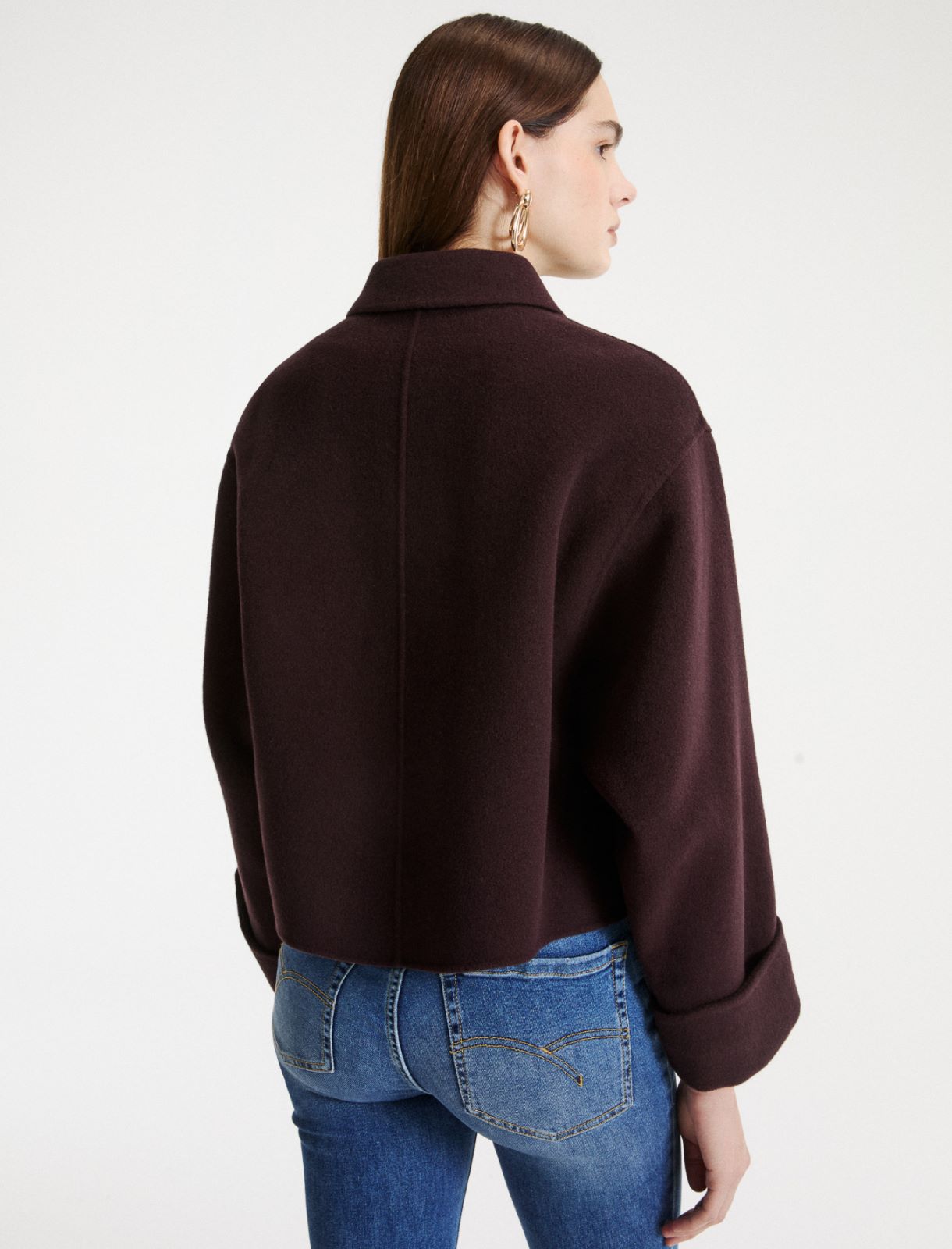 Double-sided wool and viscose jacket - BROWN - Marella - 3