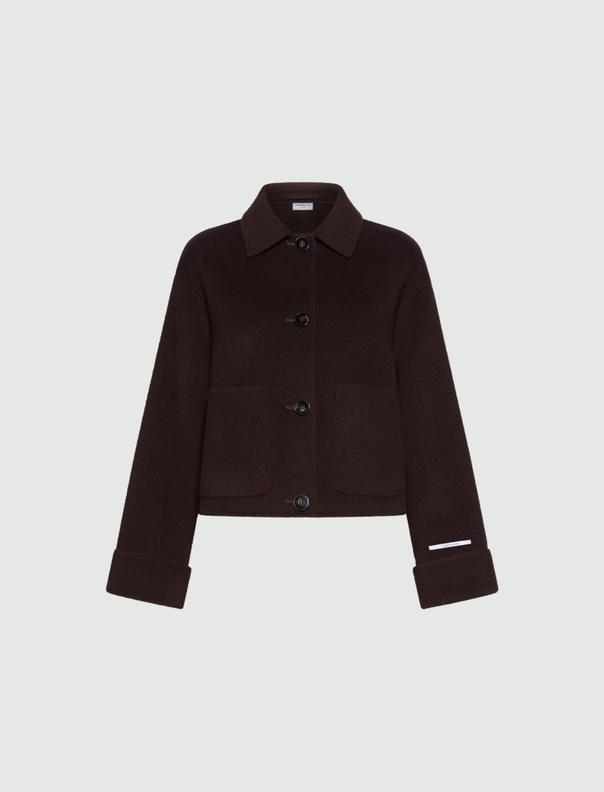 Double-sided wool and viscose jacket - BROWN - Marella