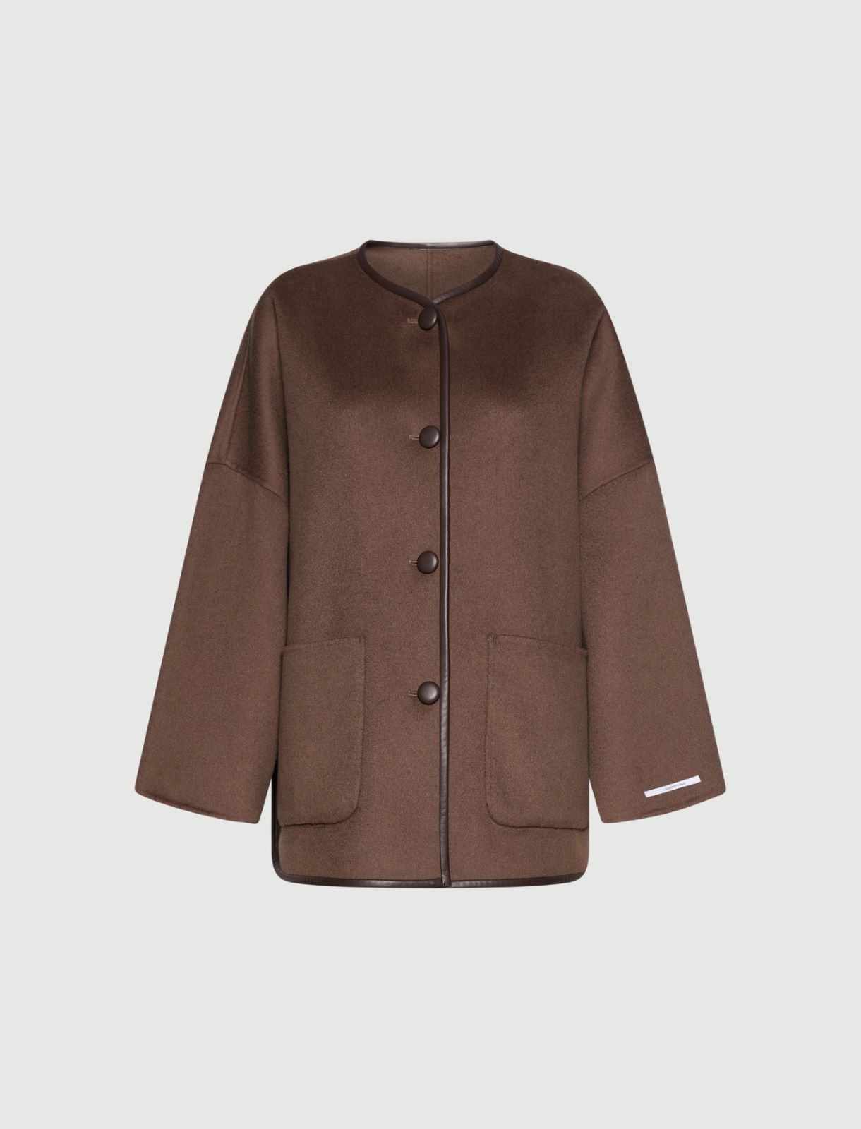 Double-Sided Wool Cape - BROWN - Marella
