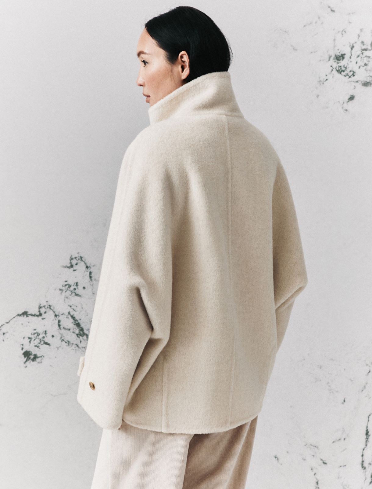 Cocoon-Mantel aus Wolle und Alpaka - TAUBENGRAU - Marella - 3