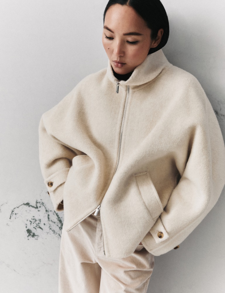 Cocoon-Mantel aus Wolle und Alpaka - Marella