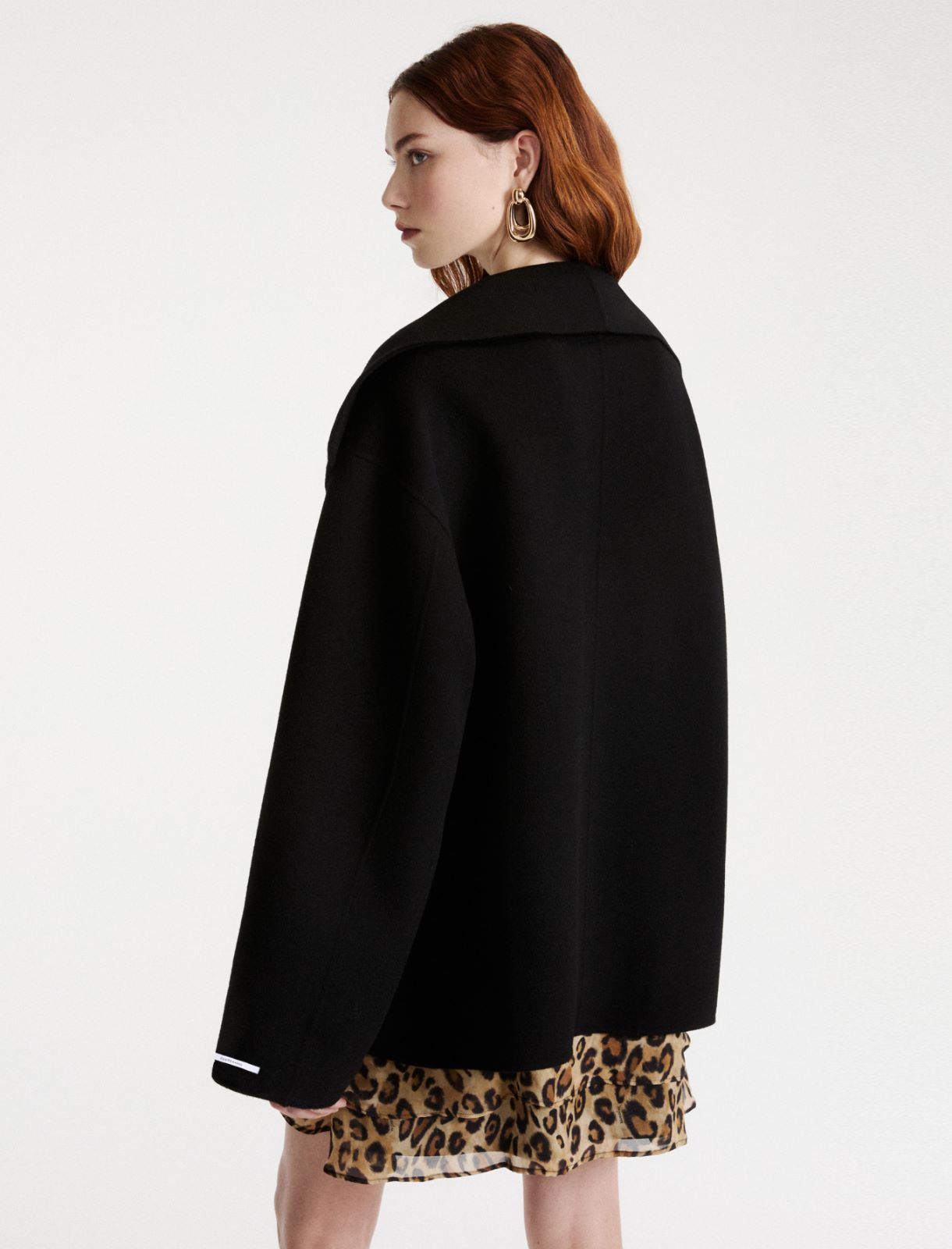 Double-faced wool-blend pea coat - BLACK - Marella - 3