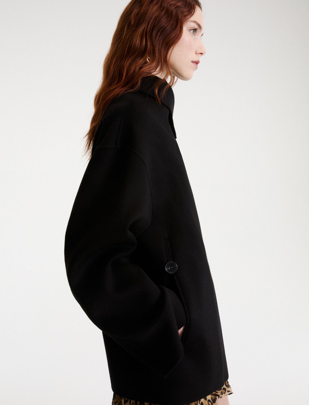 Double-faced wool-blend pea coat - BLACK - Marella - 5