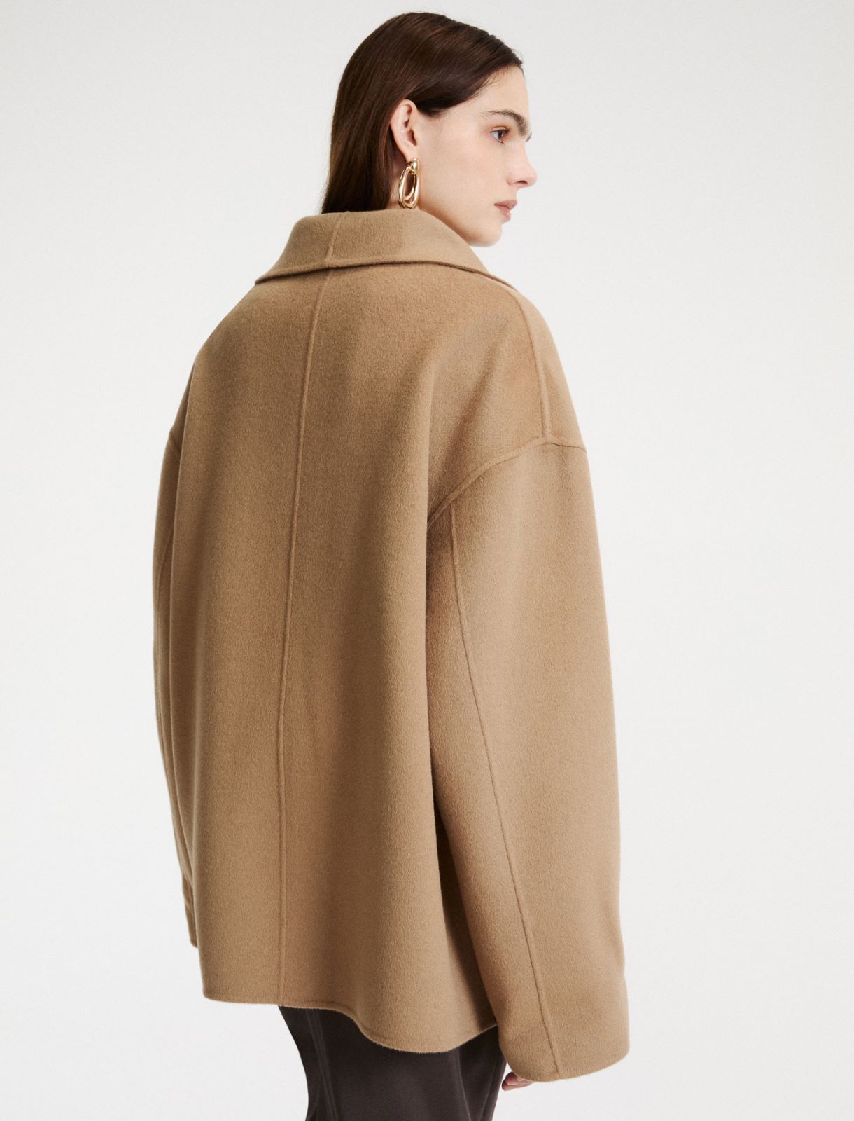 Double-faced wool-blend pea coat - HAZELNUT BROWN - Marella - 3