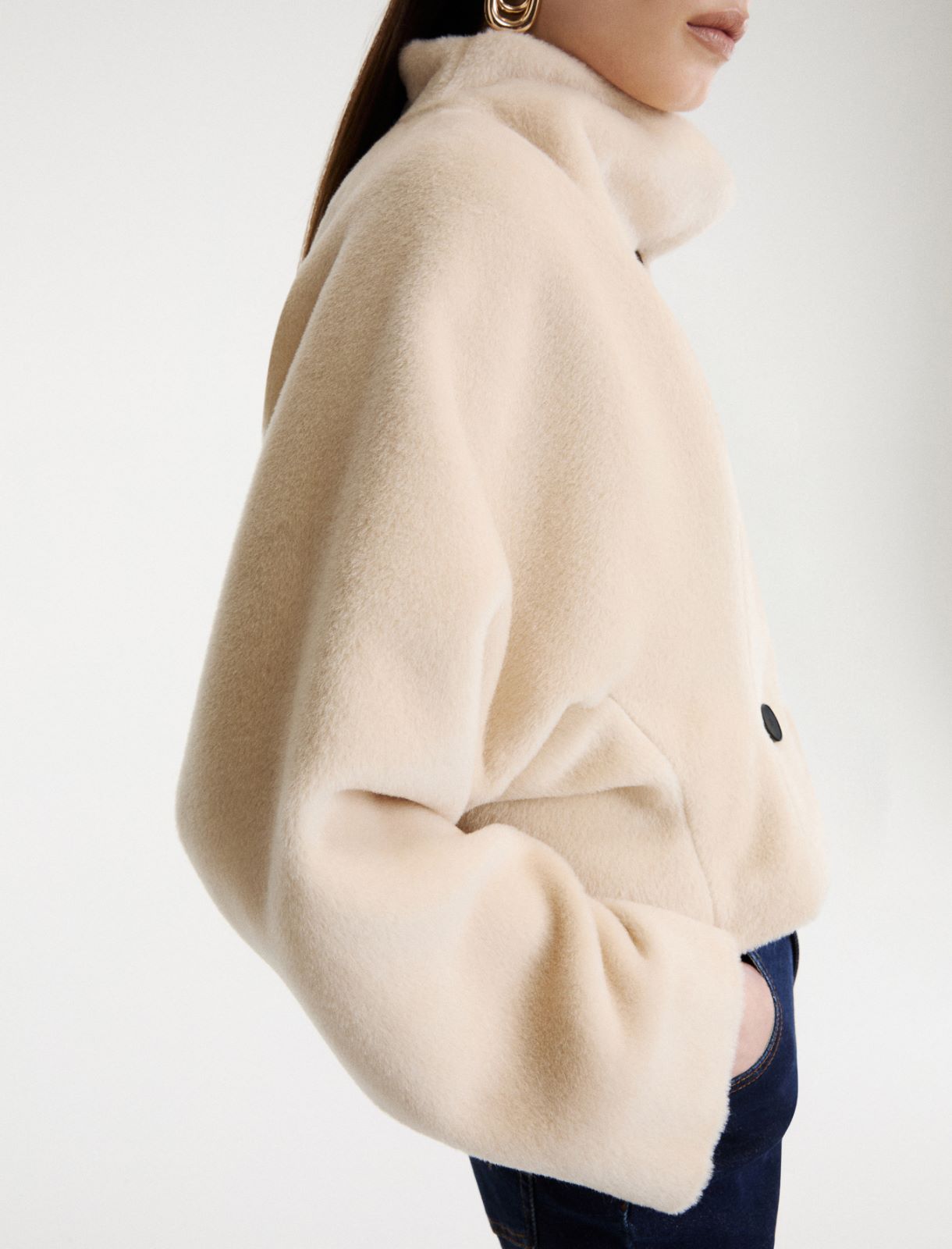 Veste surdimensionnée en alpaga - SABLE - Marella - 5