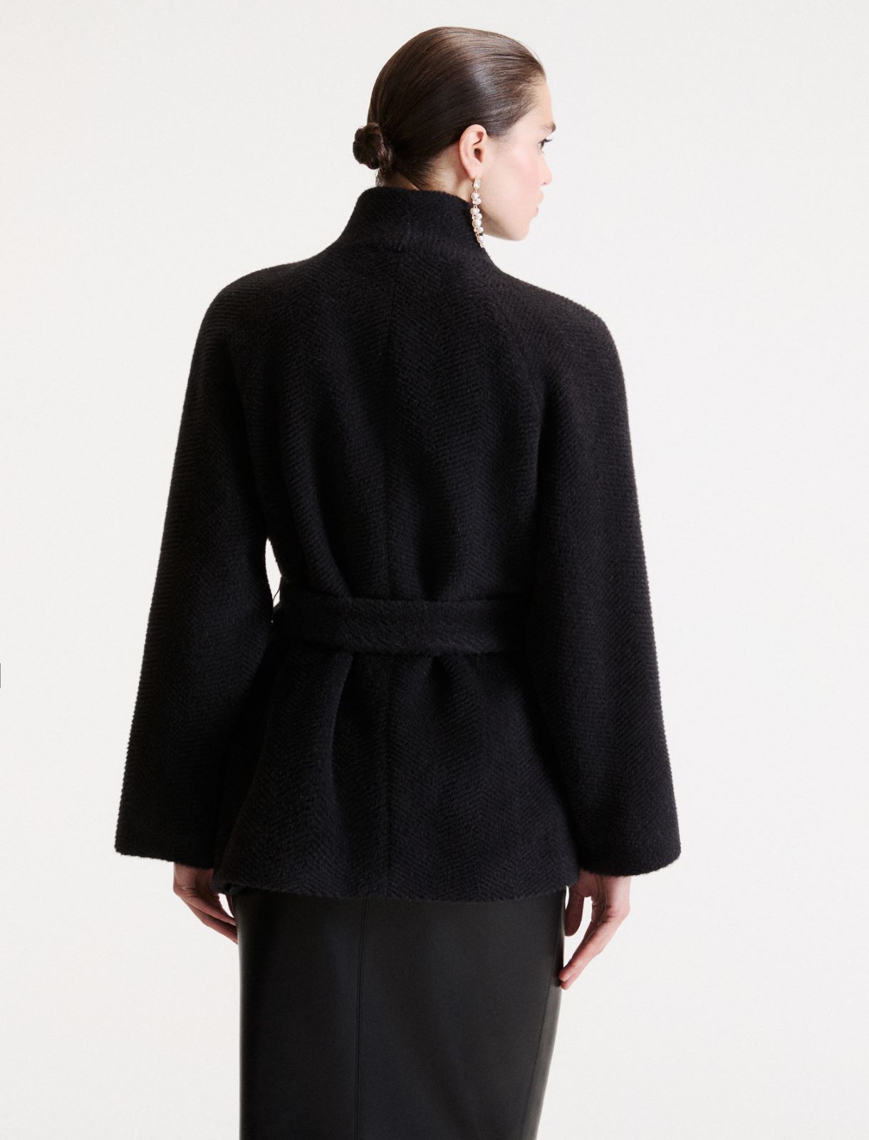 Caban en laine et alpaga - GRIS ANTHRACITE - Marella - 3