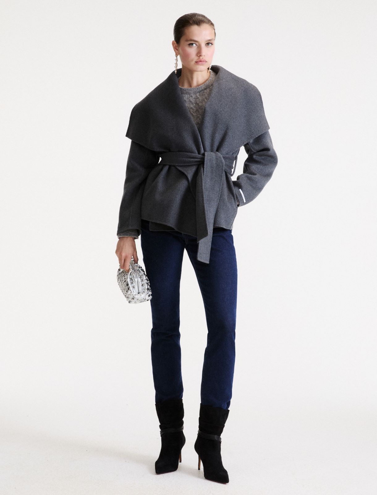 Weiche Jacke aus Doppelgewebe - DUNKELGRAU - Marella - 2