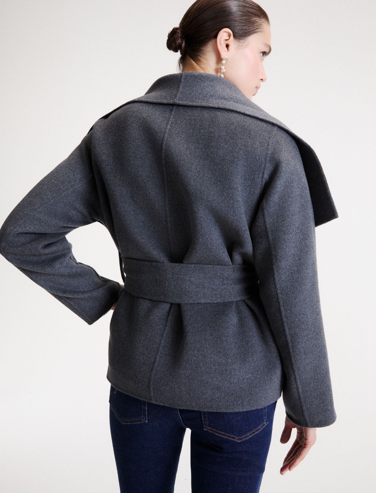 Weiche Jacke aus Doppelgewebe - DUNKELGRAU - Marella - 3