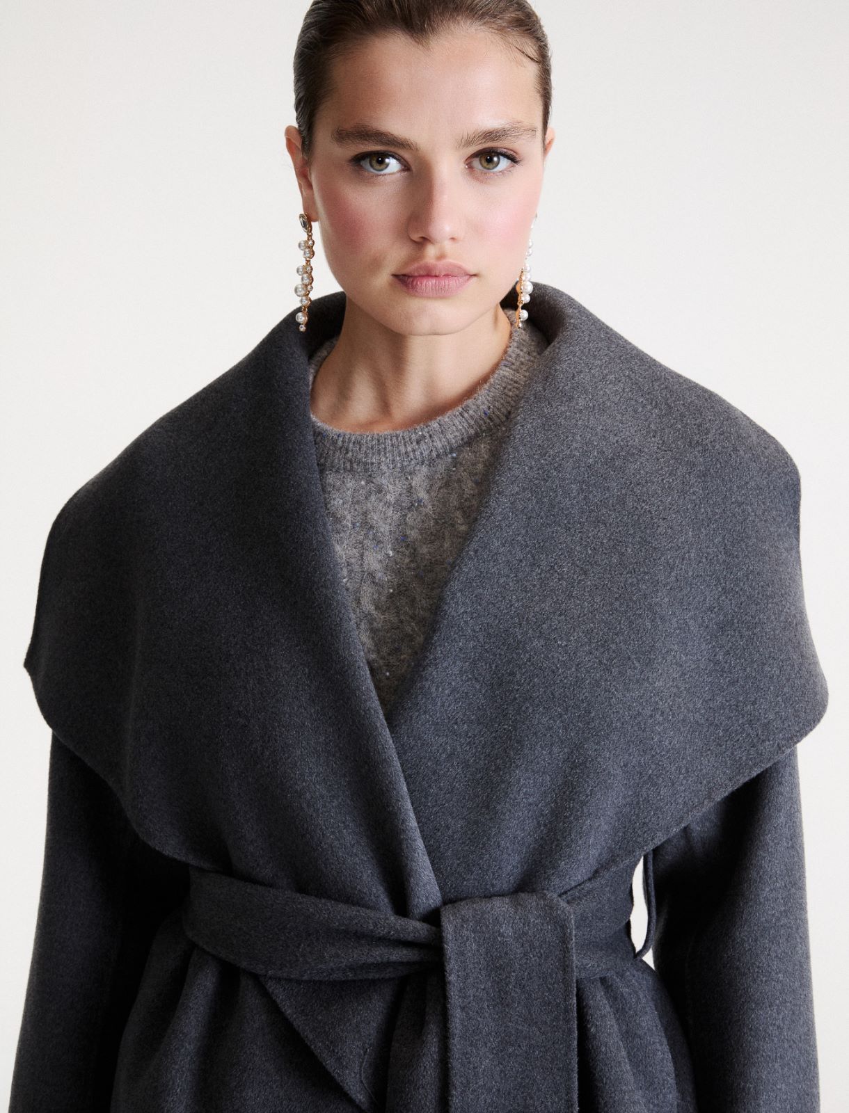 Weiche Jacke aus Doppelgewebe - DUNKELGRAU - Marella - 5