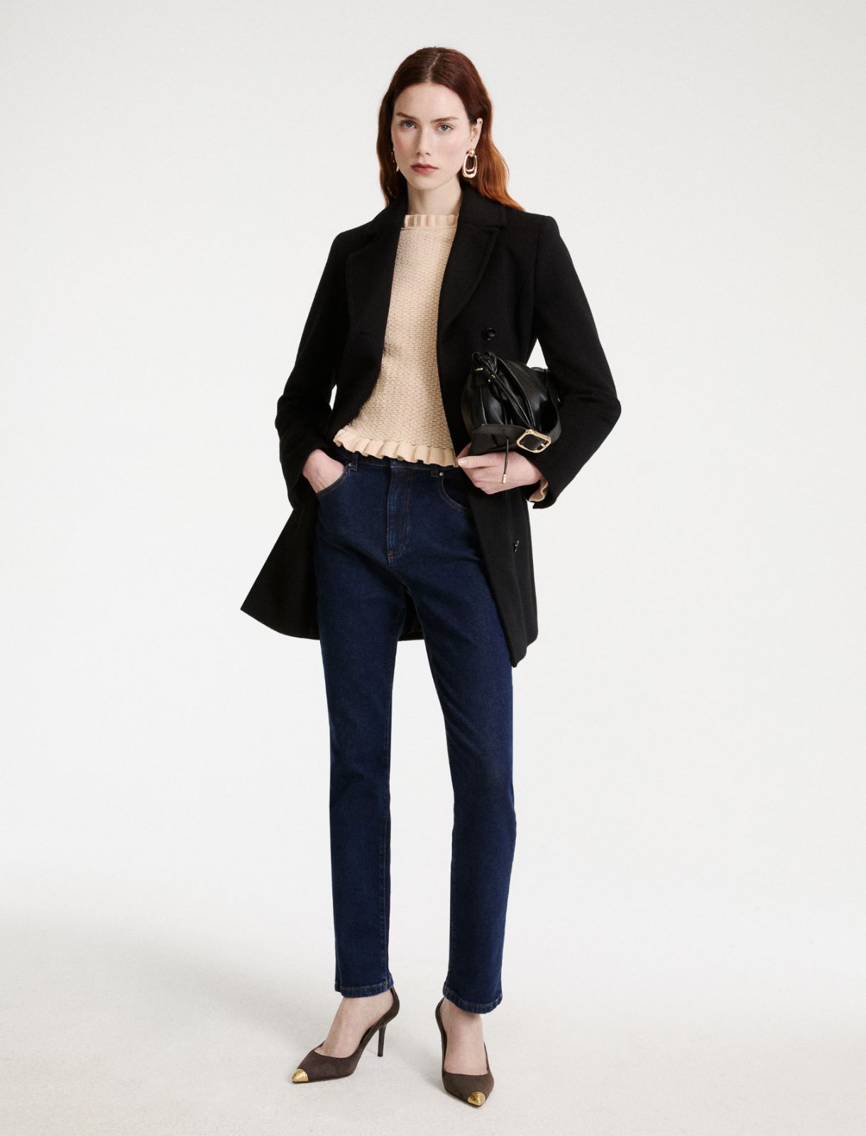 Double-breasted wool and cashmere coat - BLACK - Marella - 2
