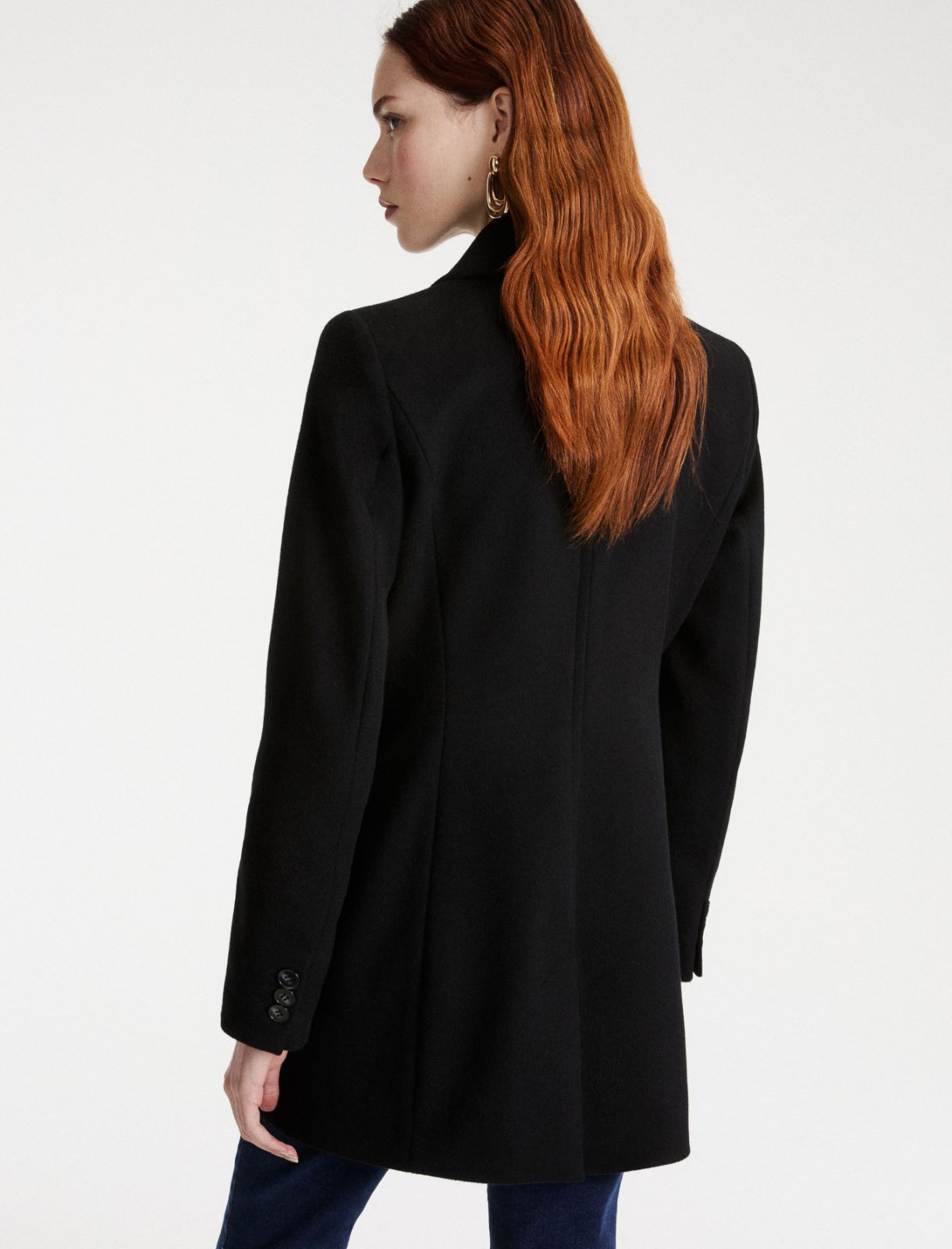 Double-breasted wool and cashmere coat - BLACK - Marella - 3