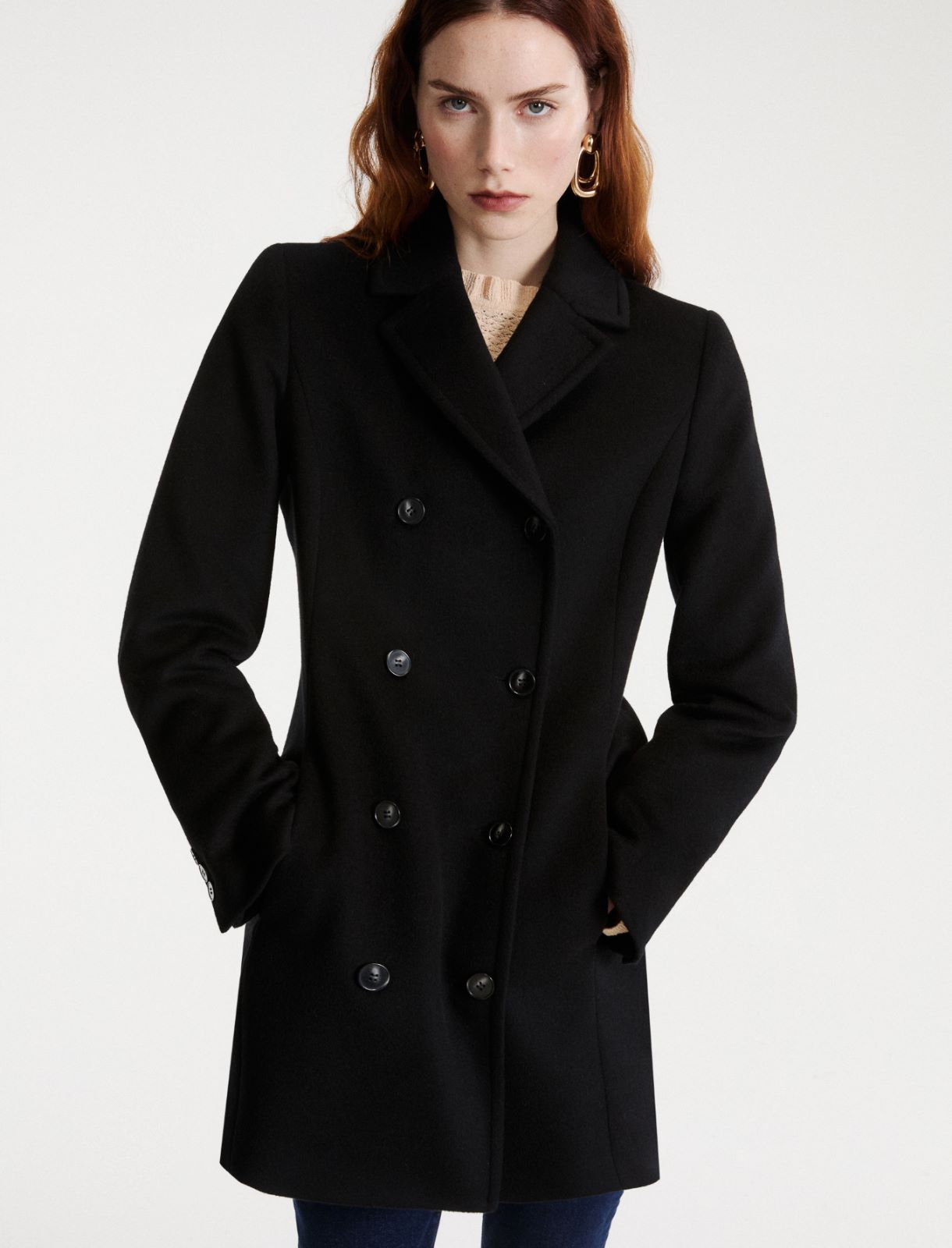 Double-breasted wool and cashmere coat - BLACK - Marella - 4