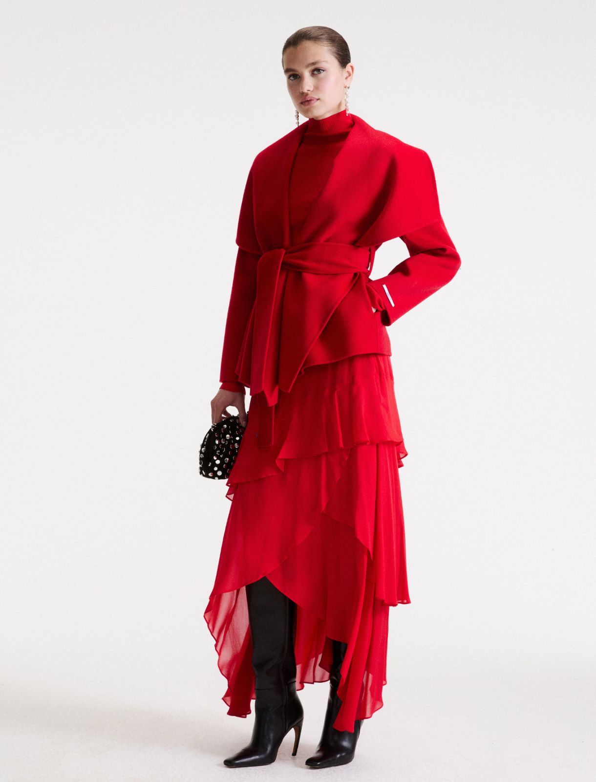 Long flounced skirt - RED - Marella - 2
